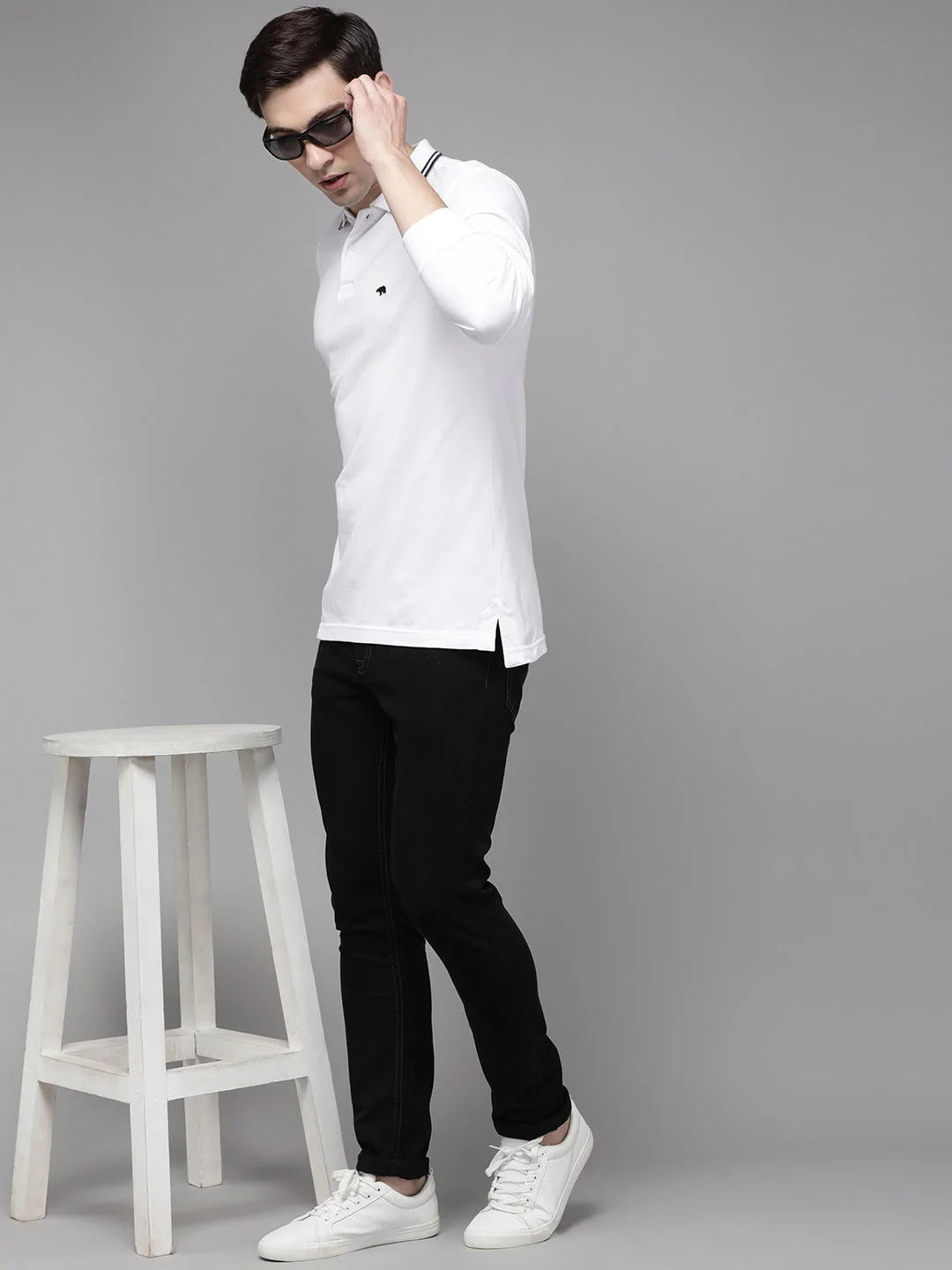 Men  White Overdyed Polo - Image 5