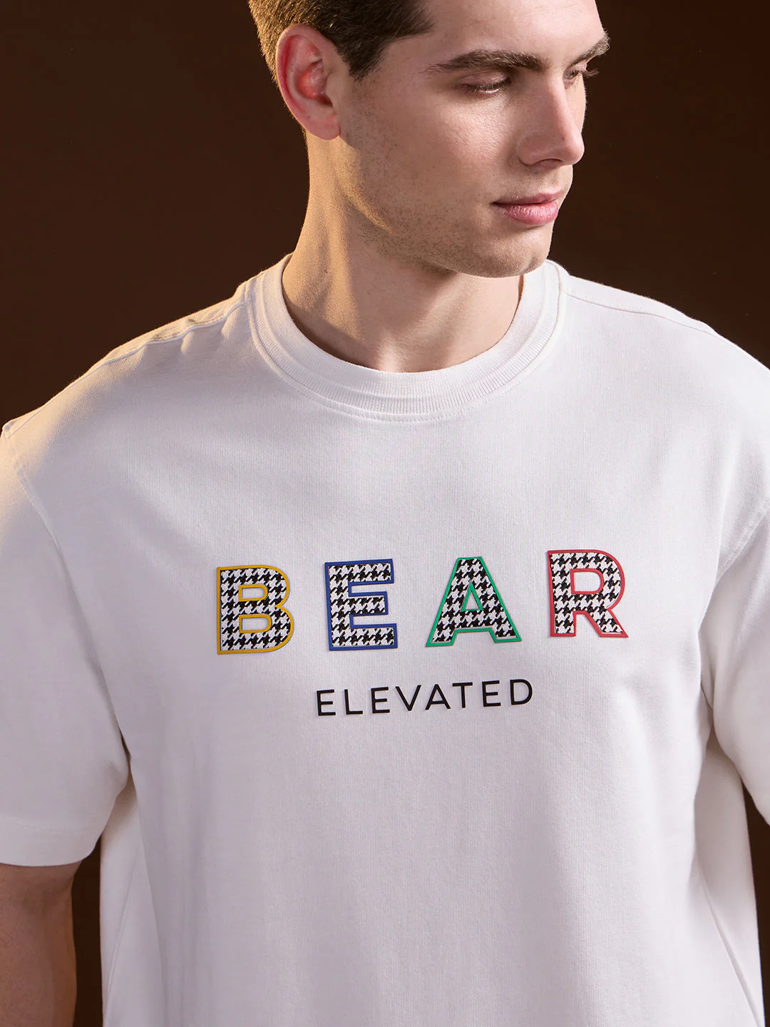 Men White Oversize Graphic Print Crew Neck T-shirt - Image 5