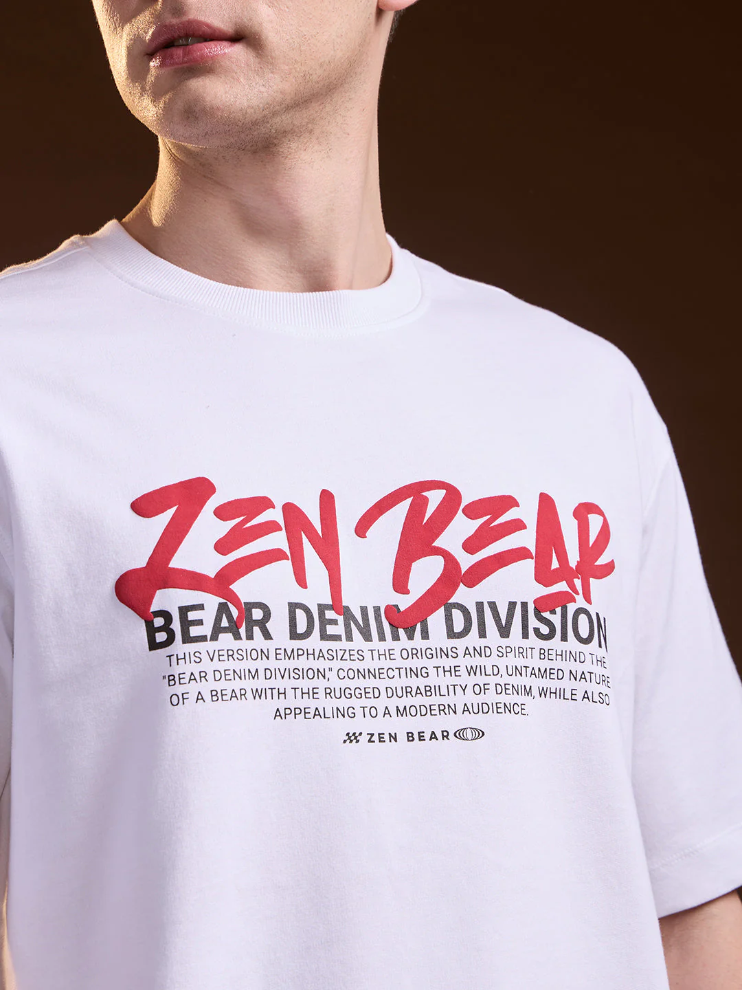 Men White Oversize Graphic Print Crew Neck T-shirt - Image 5