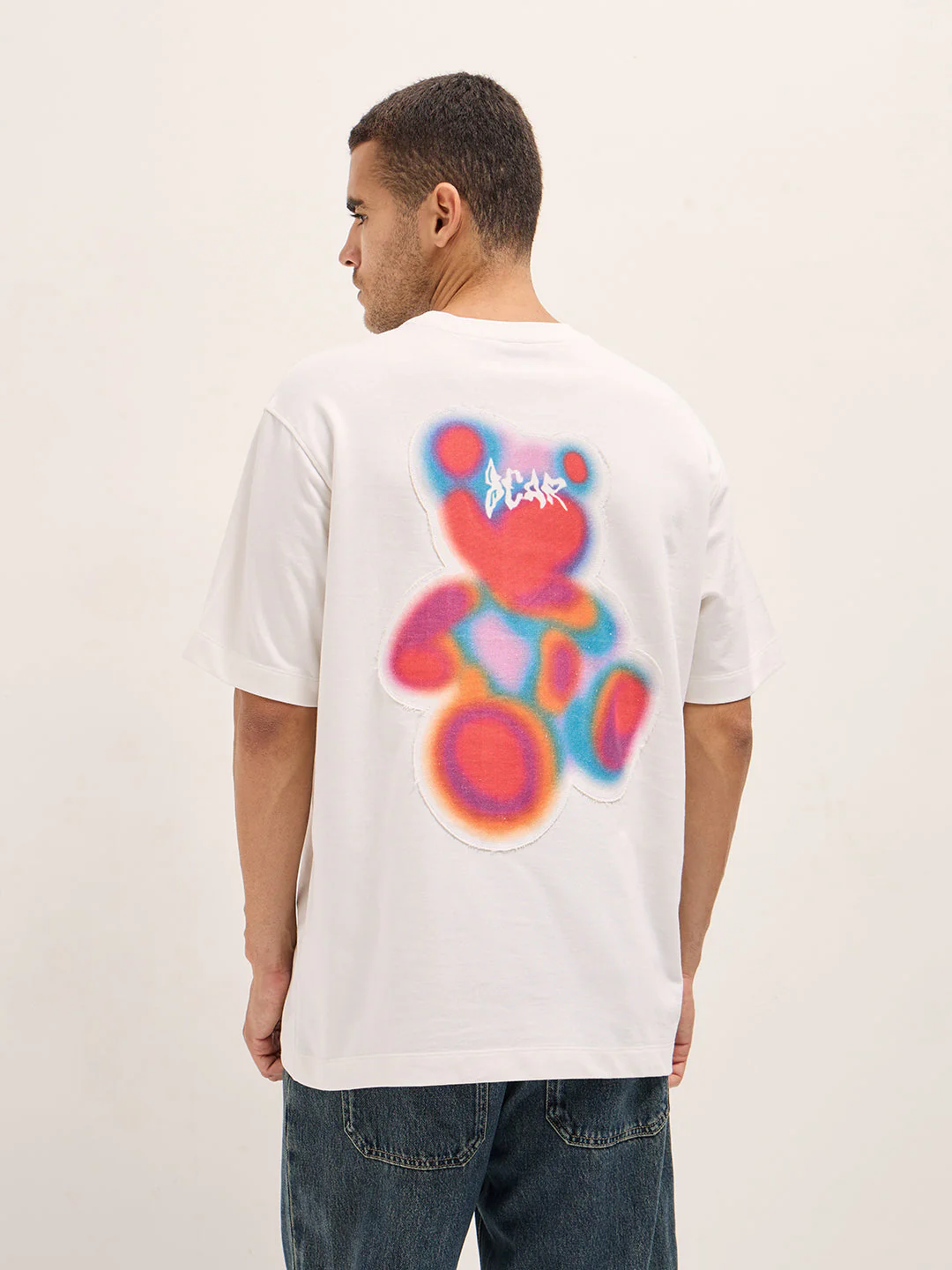 Men White Oversized T-shirt - Image 2