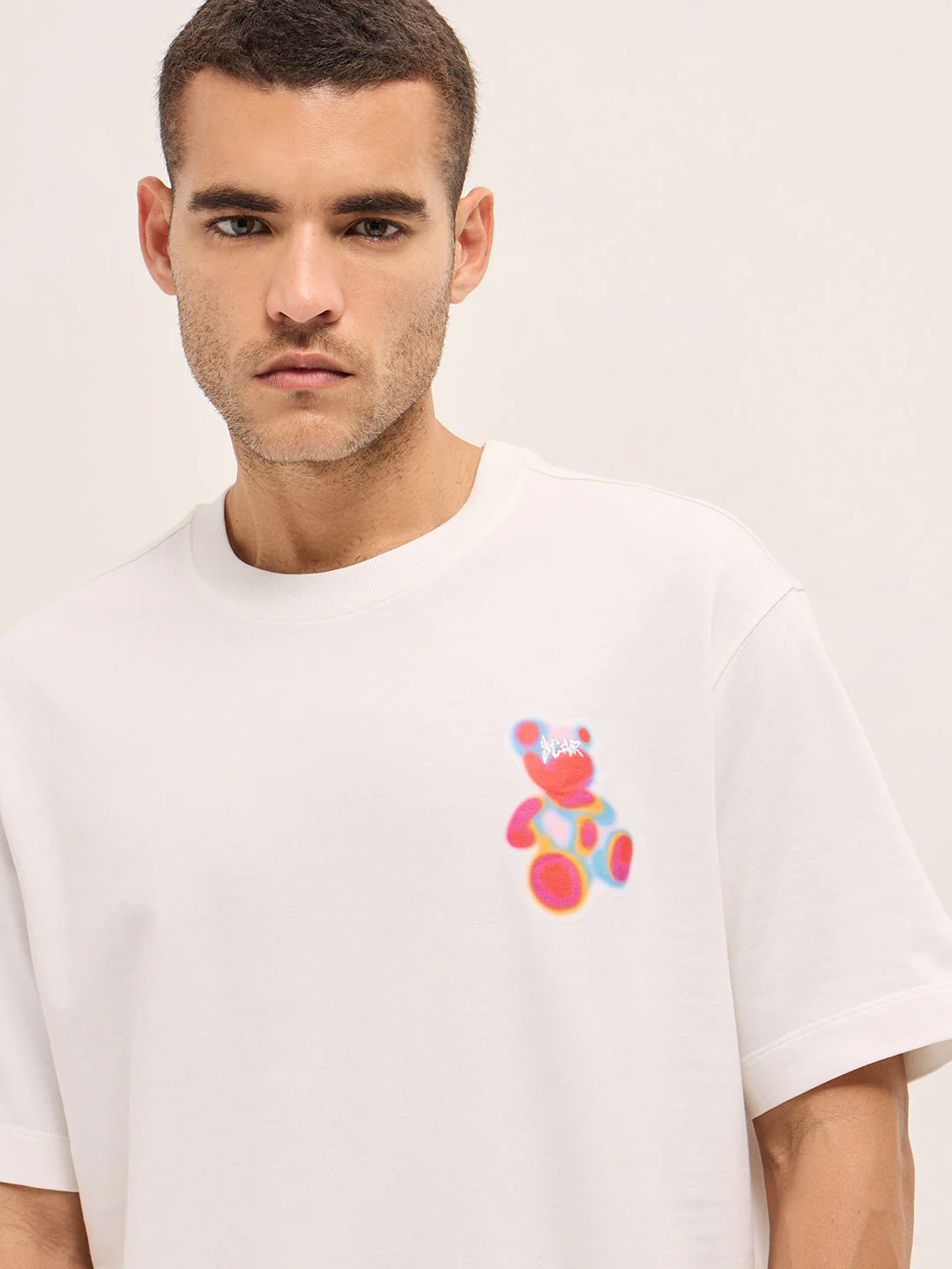 Men White Oversized T-shirt - Image 5