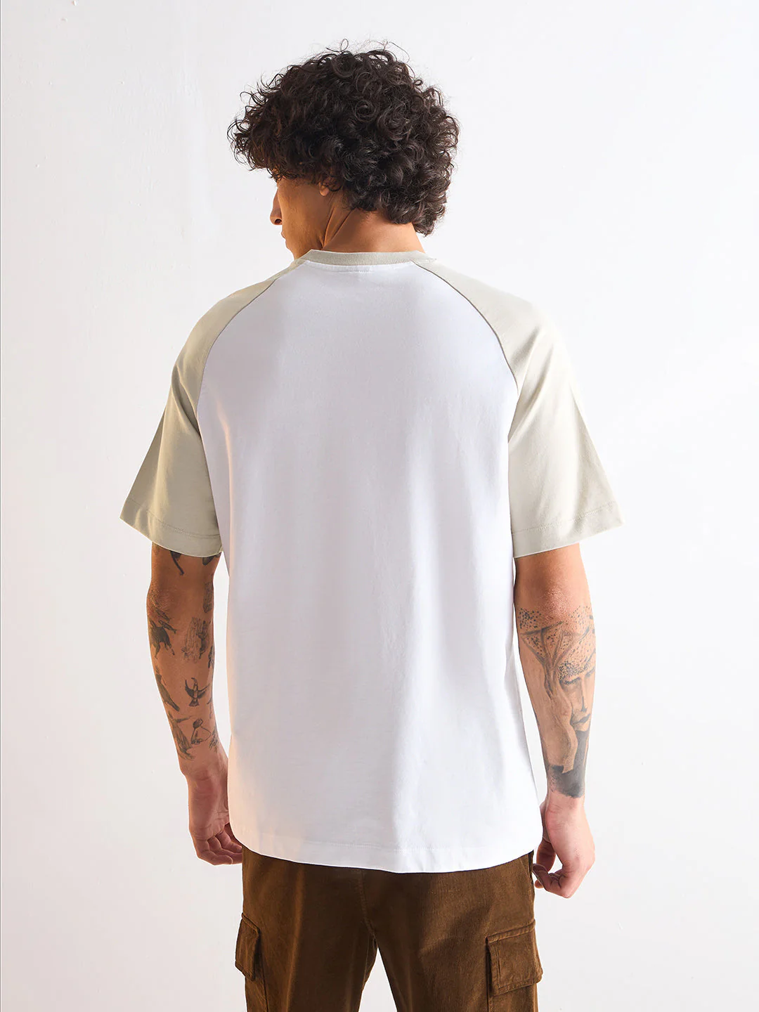 Men White Oversized Crew Neck T-Shirt - Image 2