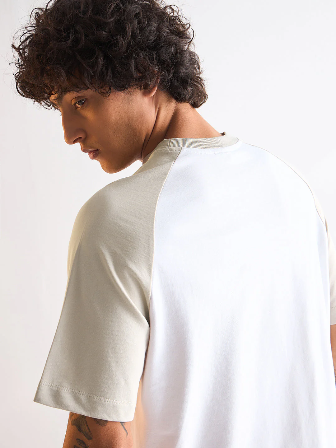Men White Oversized Crew Neck T-Shirt - Image 3