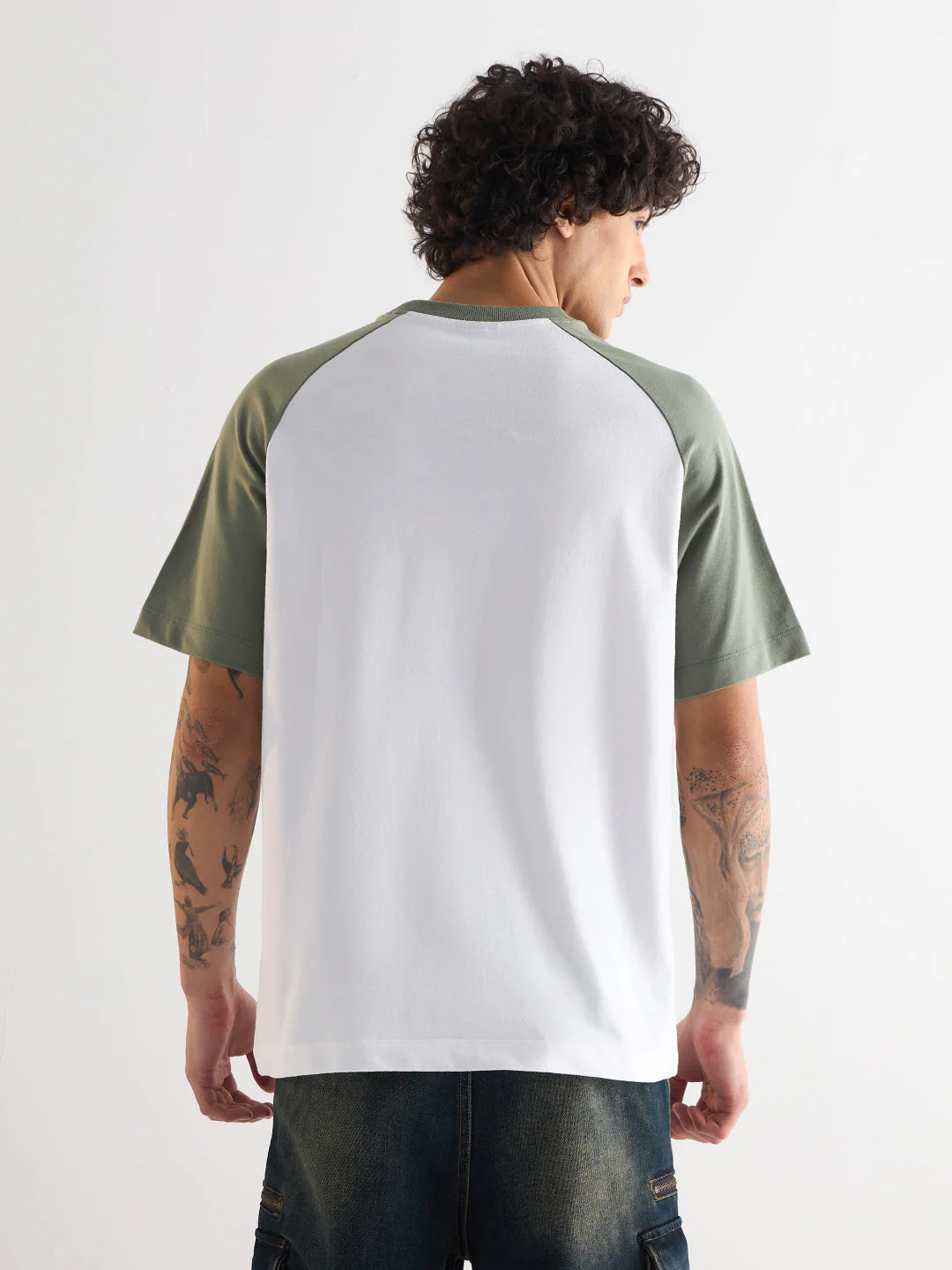 Men White Oversized Crew Neck T-Shirt - Image 3