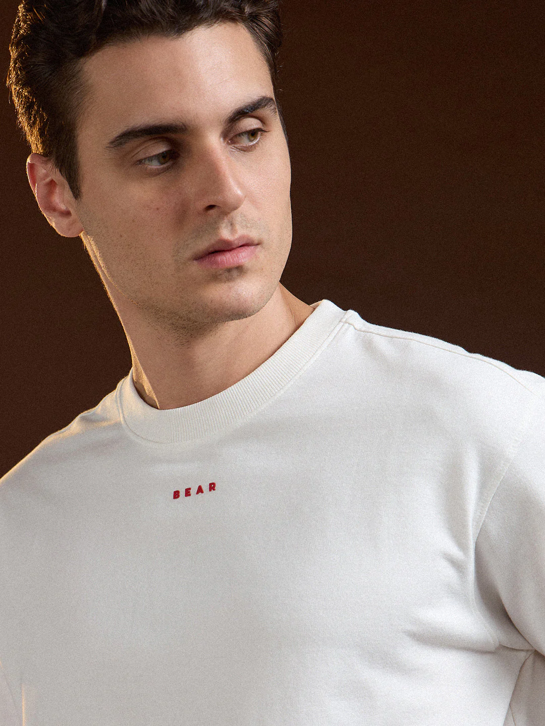 Men White Oversized Crew Neck T-Shirt - Image 5