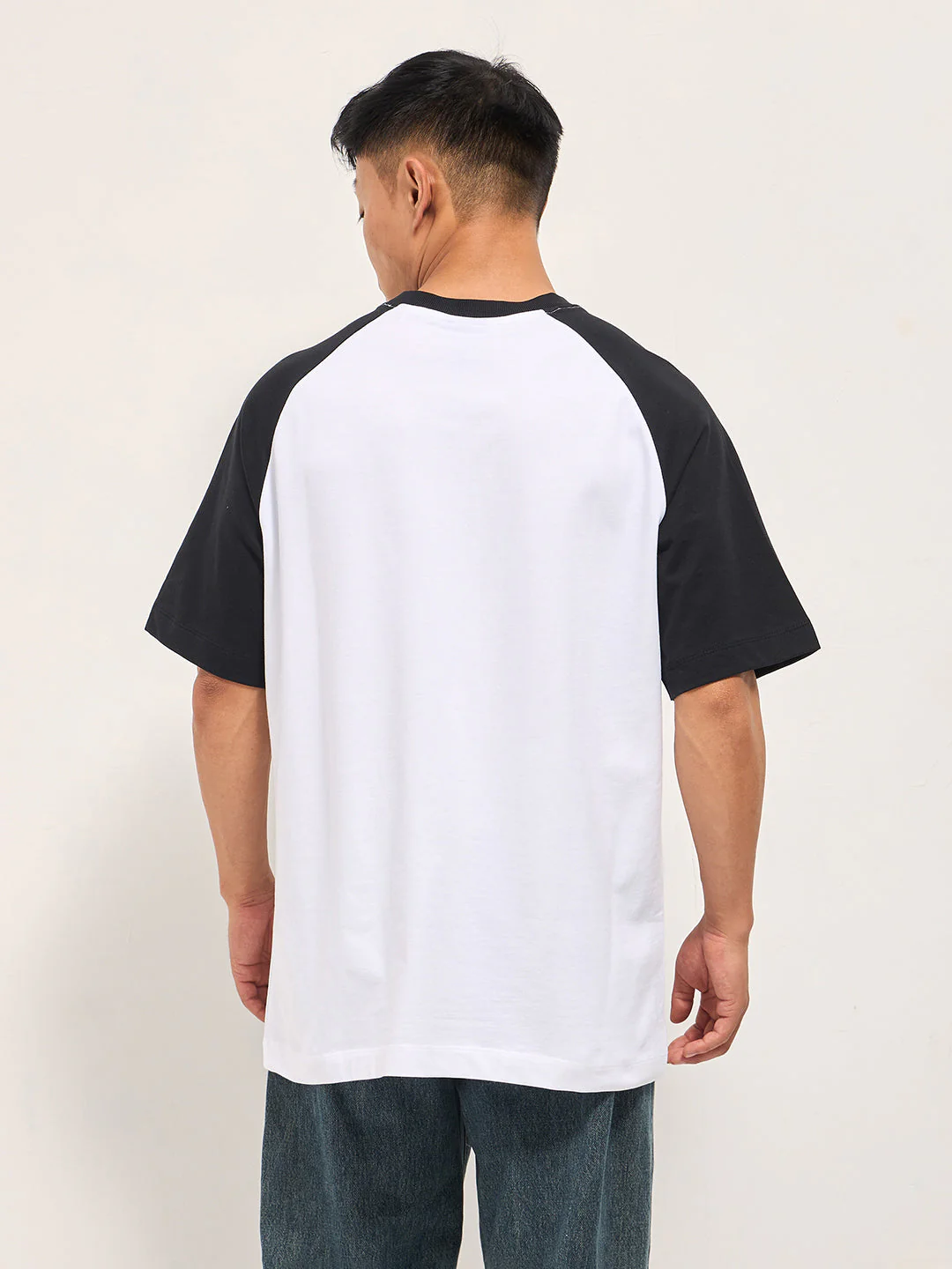Men White Oversized Crew Neck T-Shirt - Image 2