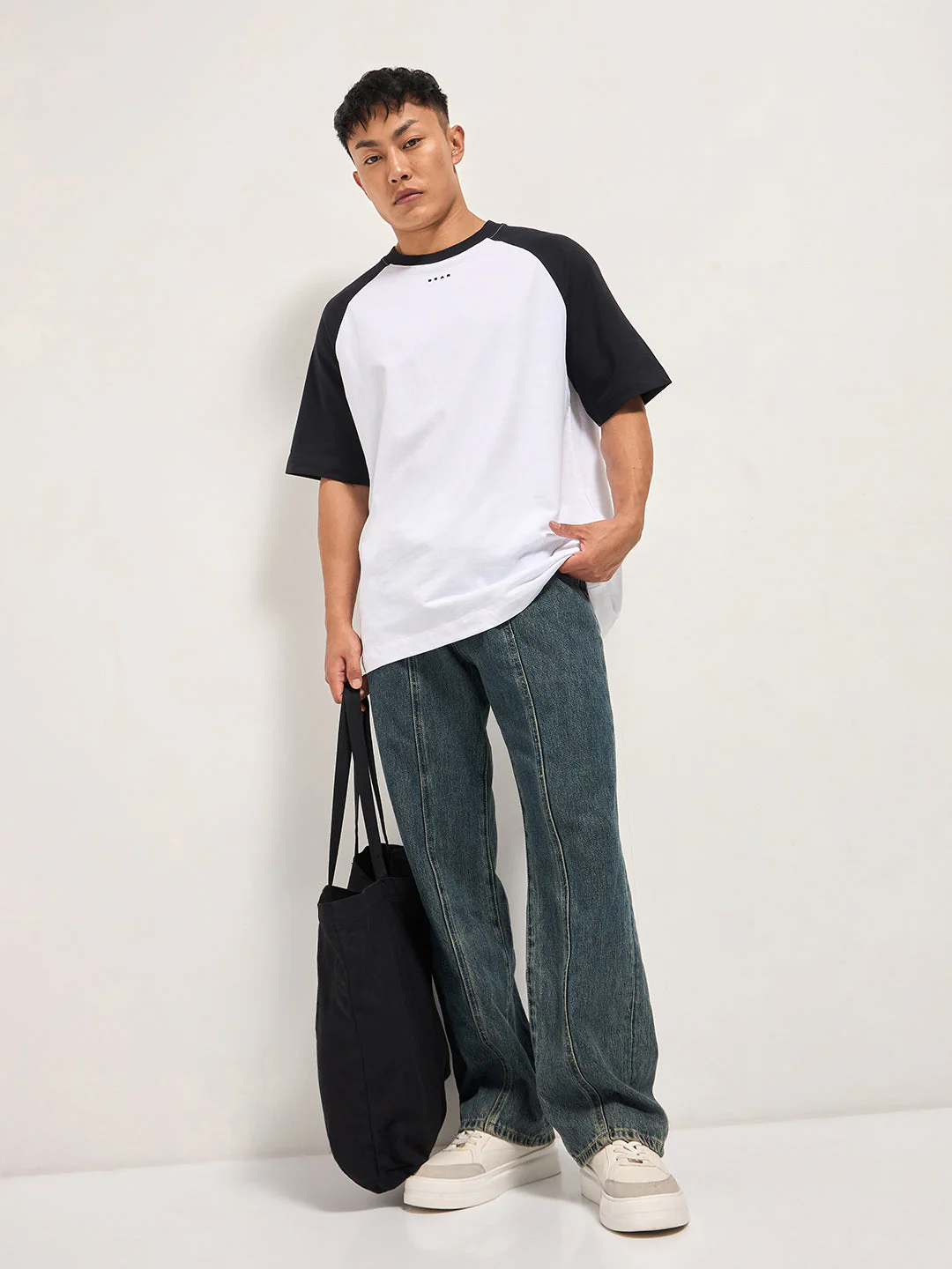 Men White Oversized Crew Neck T-Shirt - Image 4