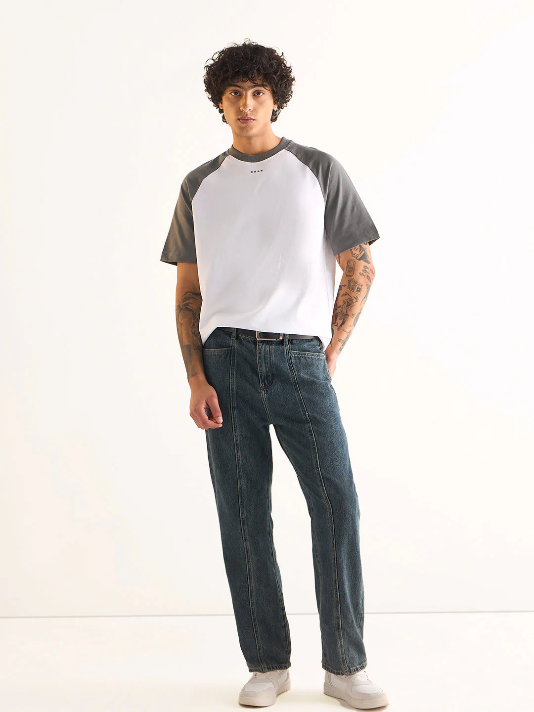 Men White Oversized Crew Neck T-Shirt - Image 4