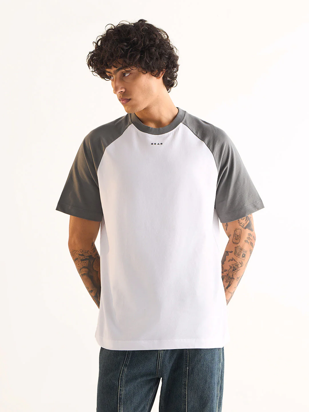 Men White Oversized Crew Neck T-Shirt - Image 6