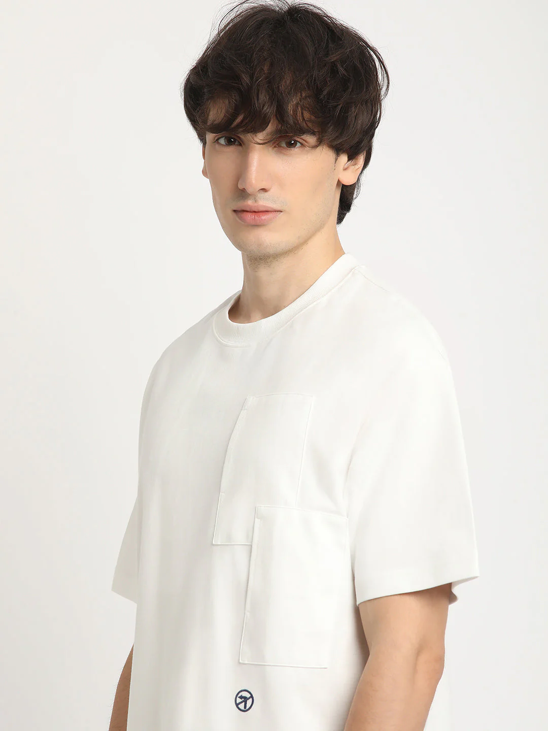 Men White Oversized Fit Round Neck T-shirt - Image 2