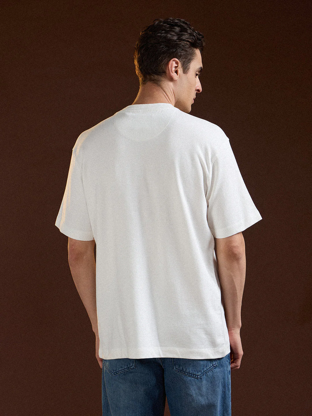 Men White Oversized Graphic Print T-Shirt - Image 2