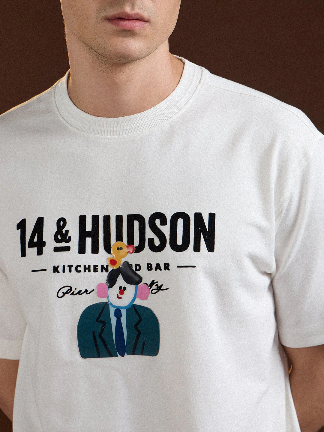 Men White Oversized Graphic Print T-Shirt - Image 5