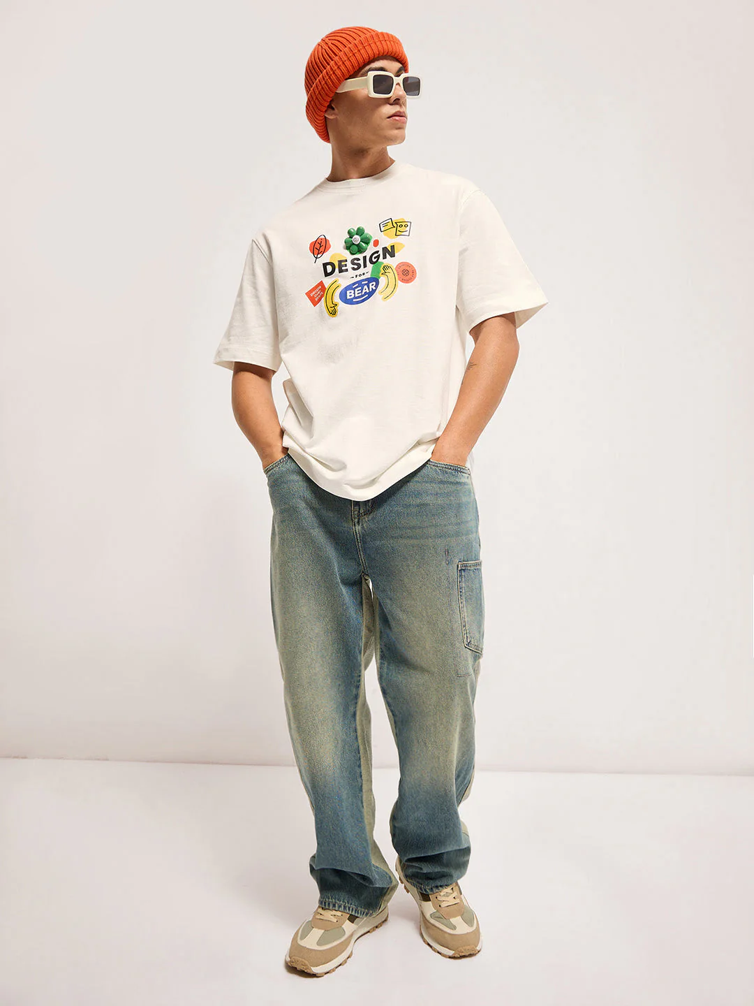 Men White Oversized Graphic T-Shirt - Image 5