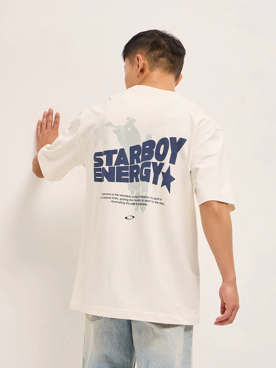 Men White Oversized Graphic T-Shirt - Image 3