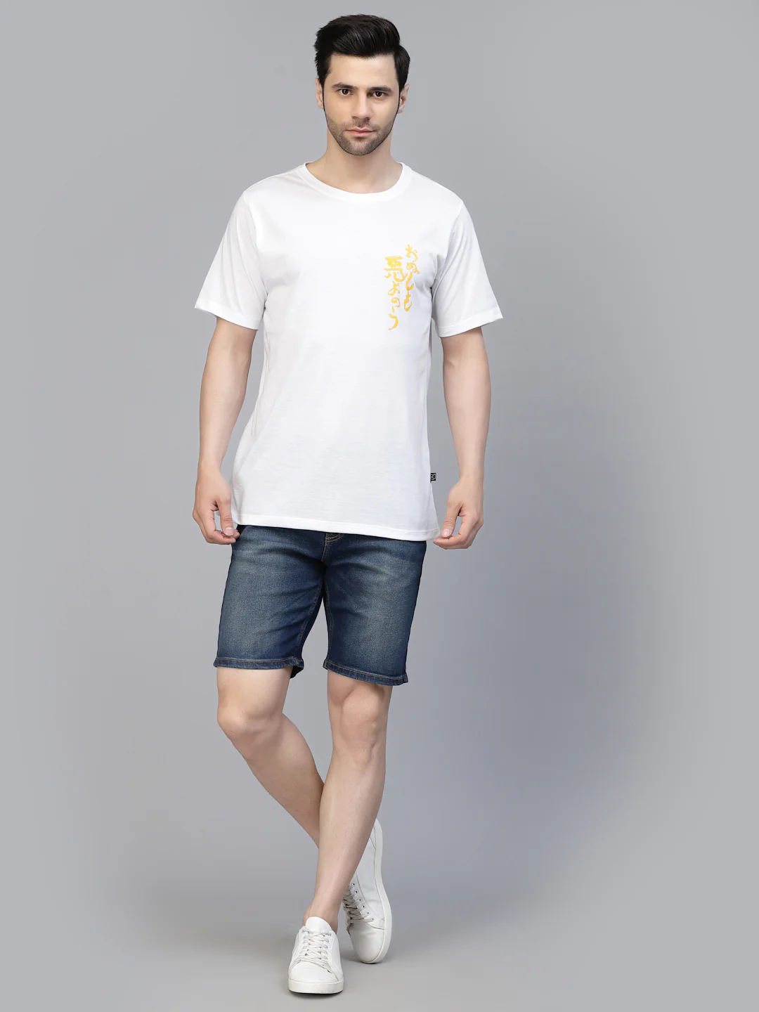 Men White Oversized Printed T-shirt - Image 3