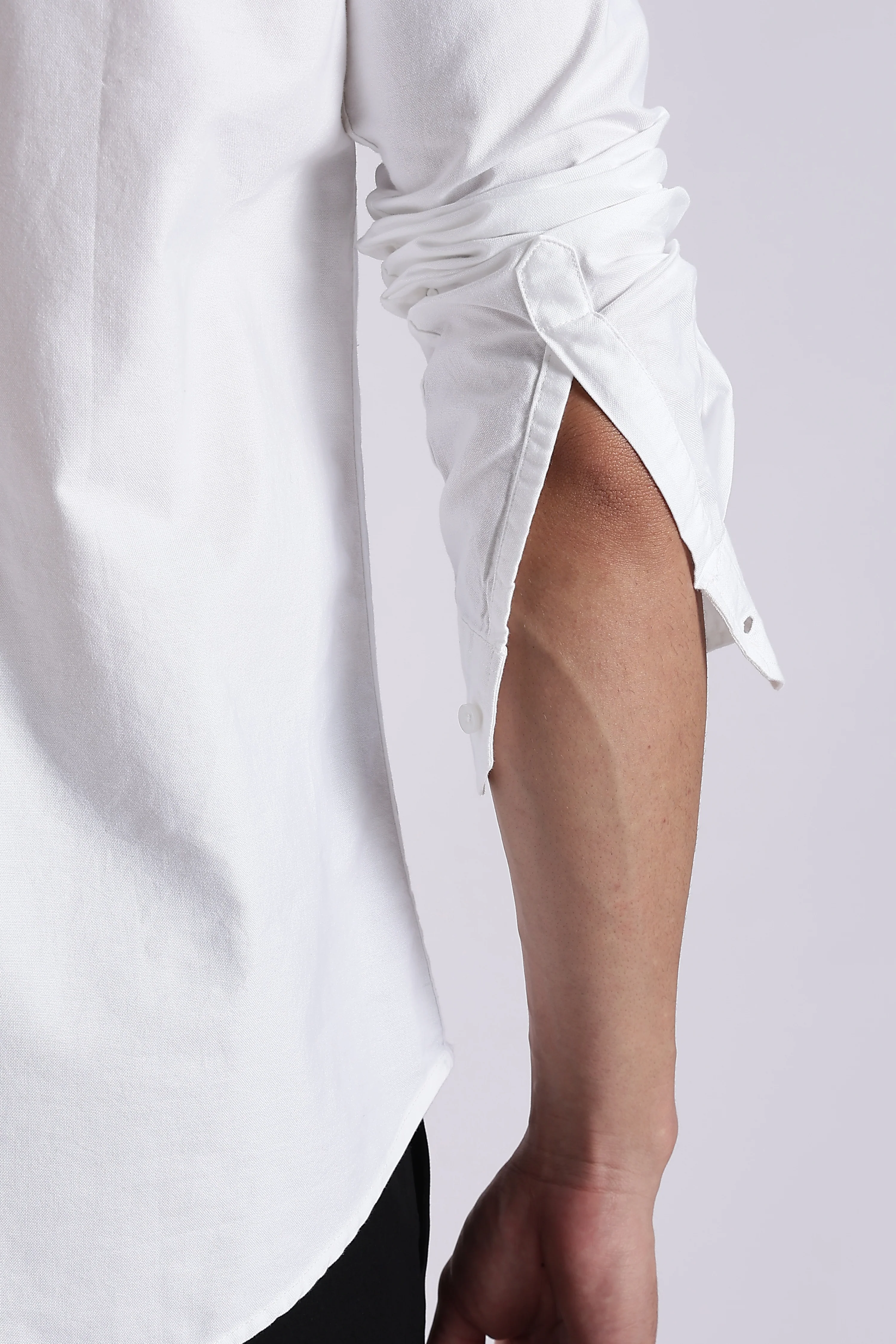 Men White Oxford Solid Shirt - Image 7