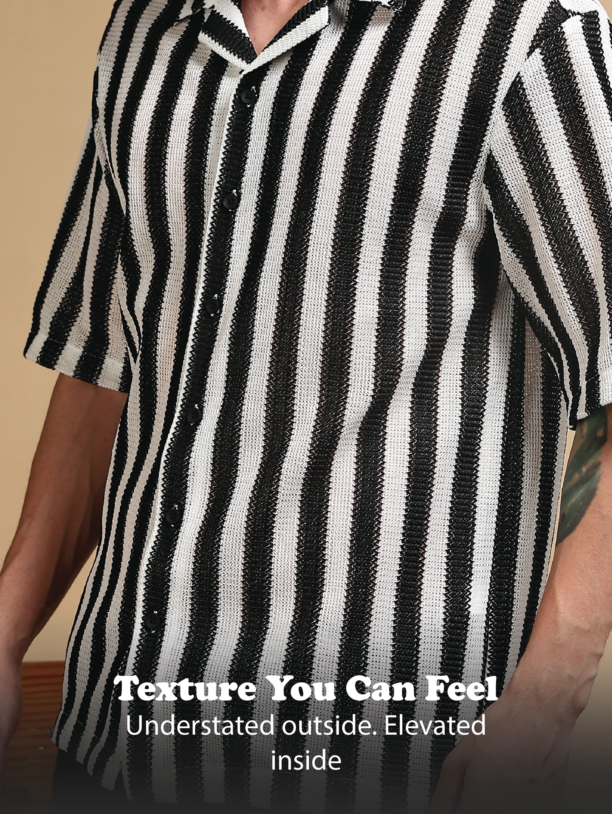 Men White Polyester Croatia Striped Shirt - Image 11