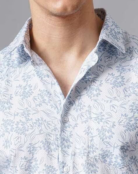 Men White Printed Shirt - Image 4