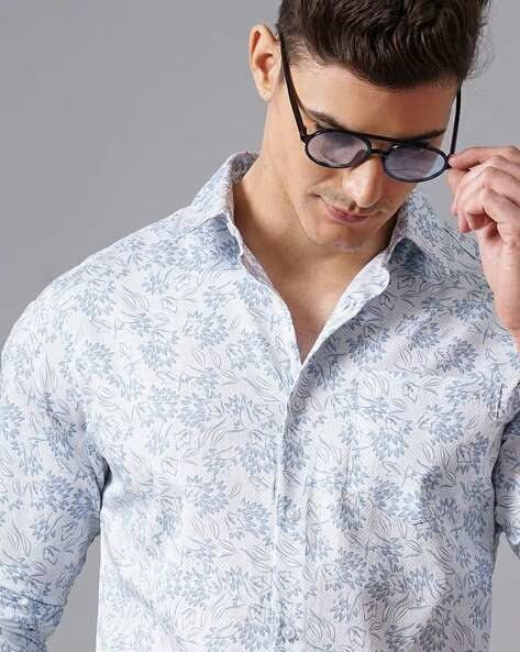 Men White Printed Shirt - Image 5