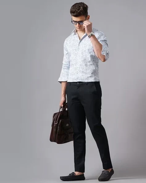 Men White Printed Shirt - Image 8