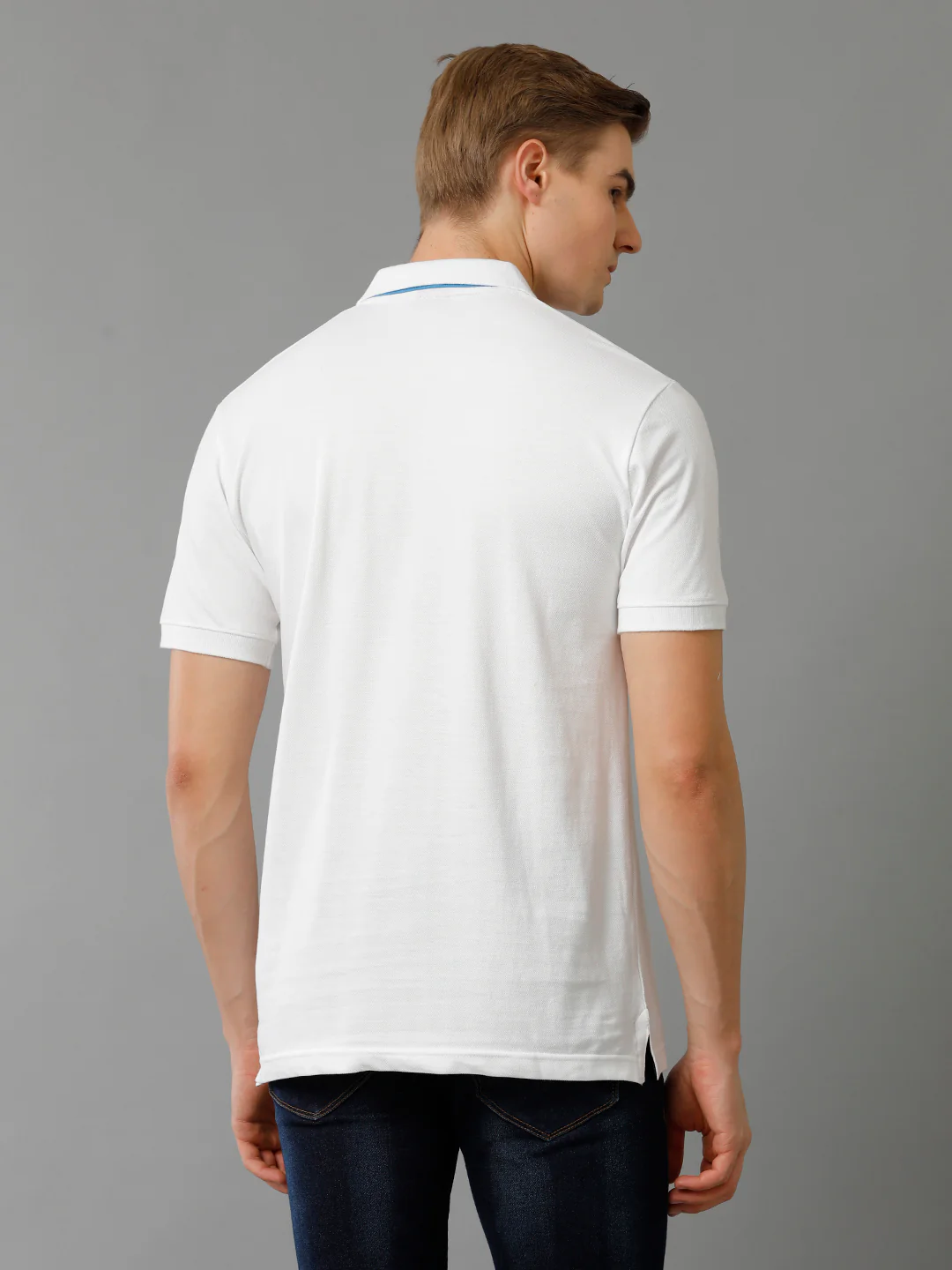 Men White Regular Fit Polo T-Shirt - Image 2