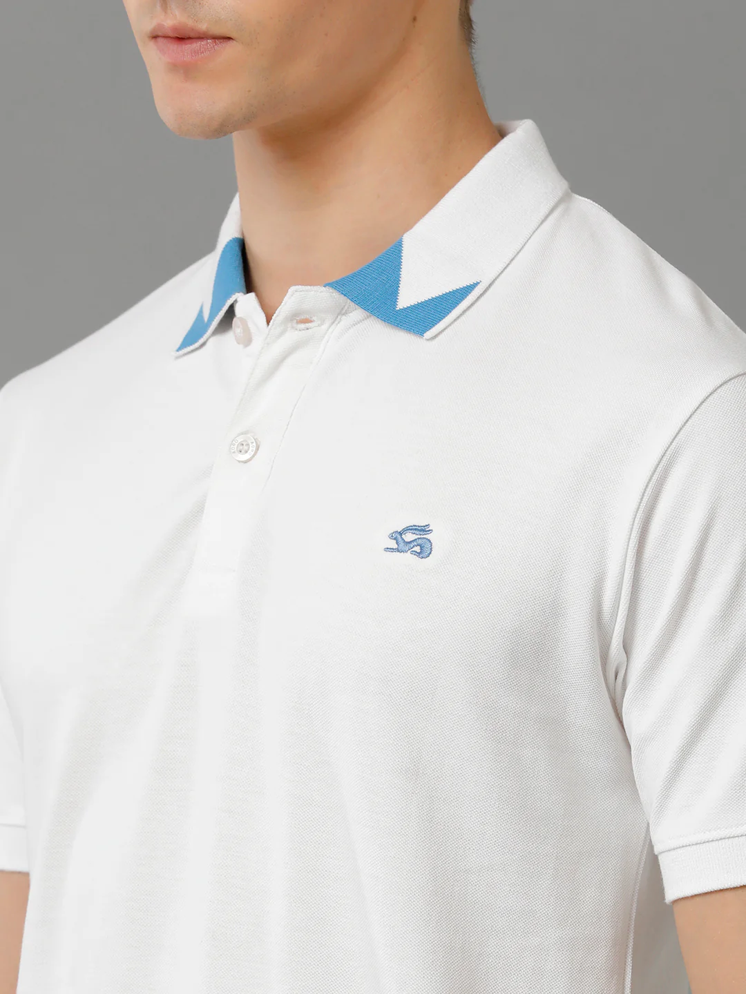 Men White Regular Fit Polo T-Shirt - Image 4
