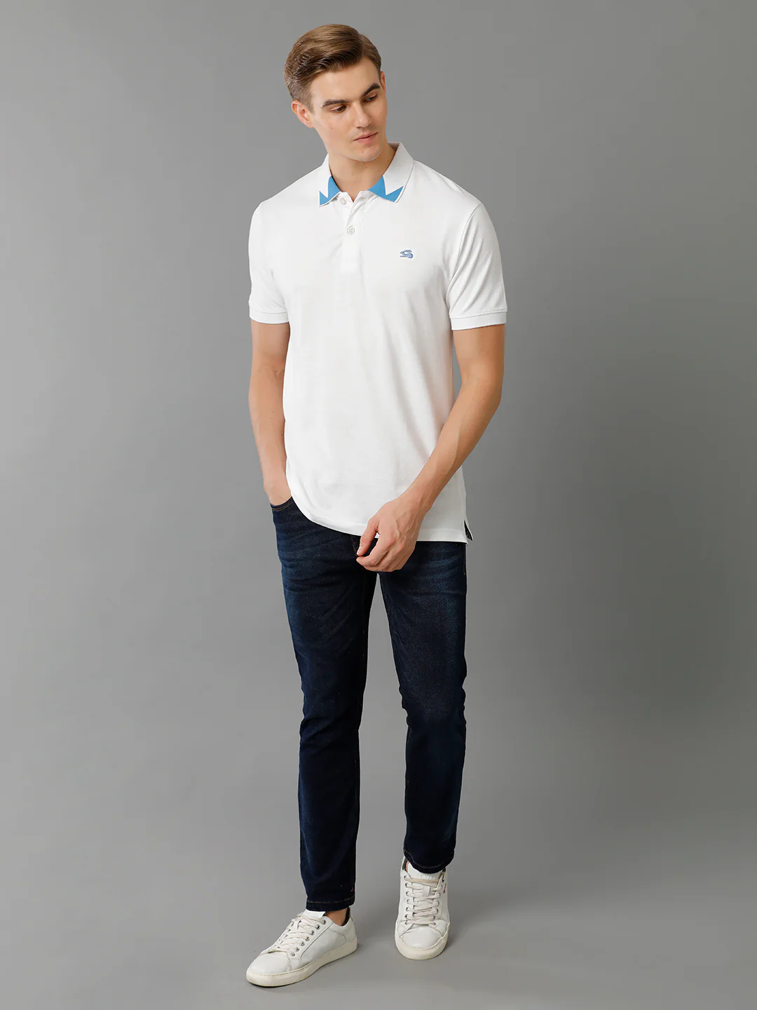 Men White Regular Fit Polo T-Shirt - Image 5