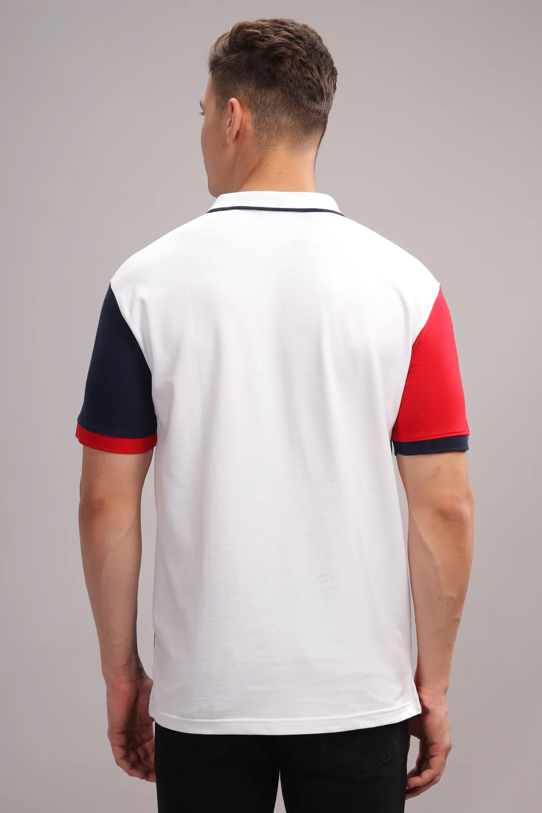 Men White Regular Fit Polo T-Shirt - Image 3