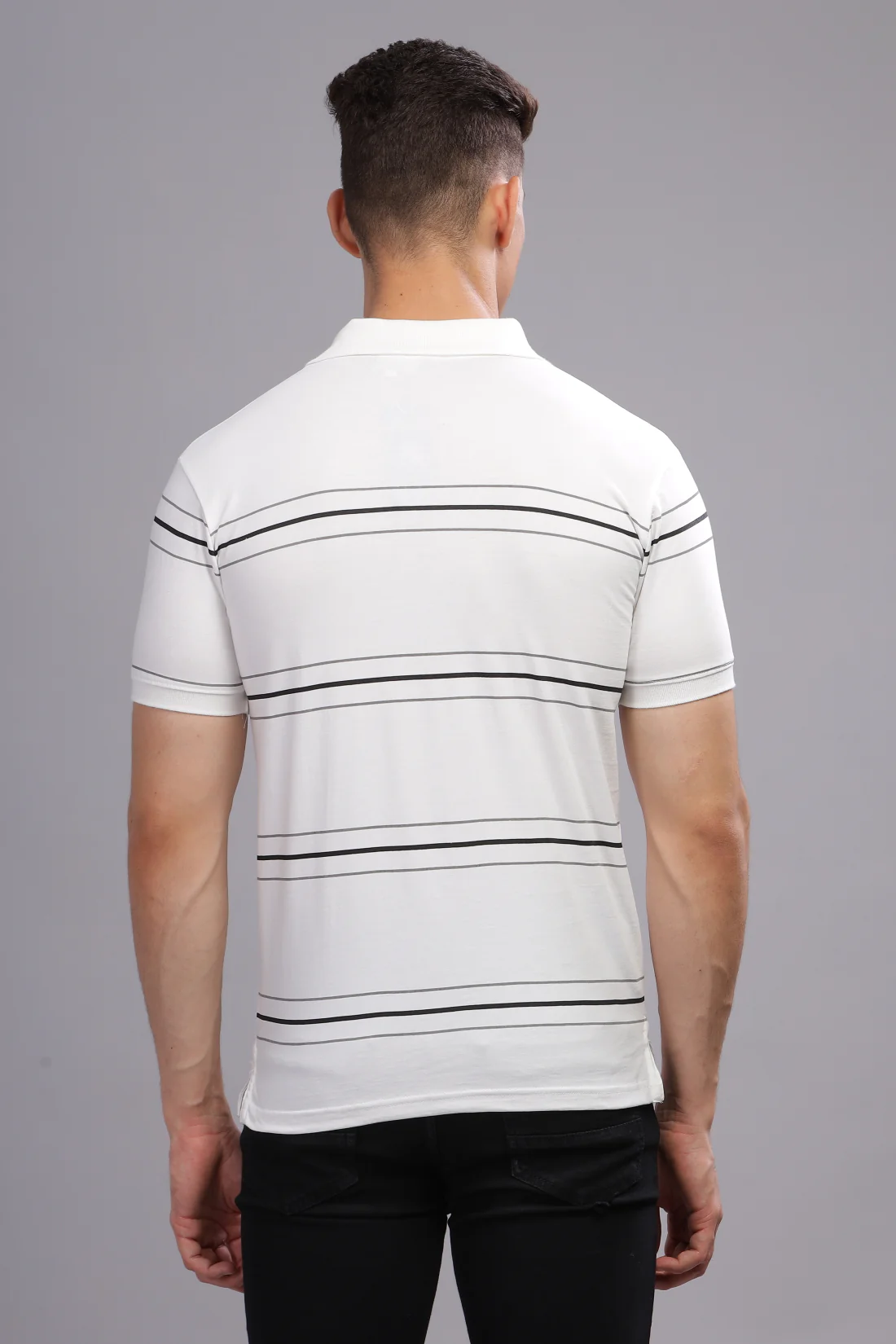 Men White Regular Fit Polo T-Shirt - Image 3