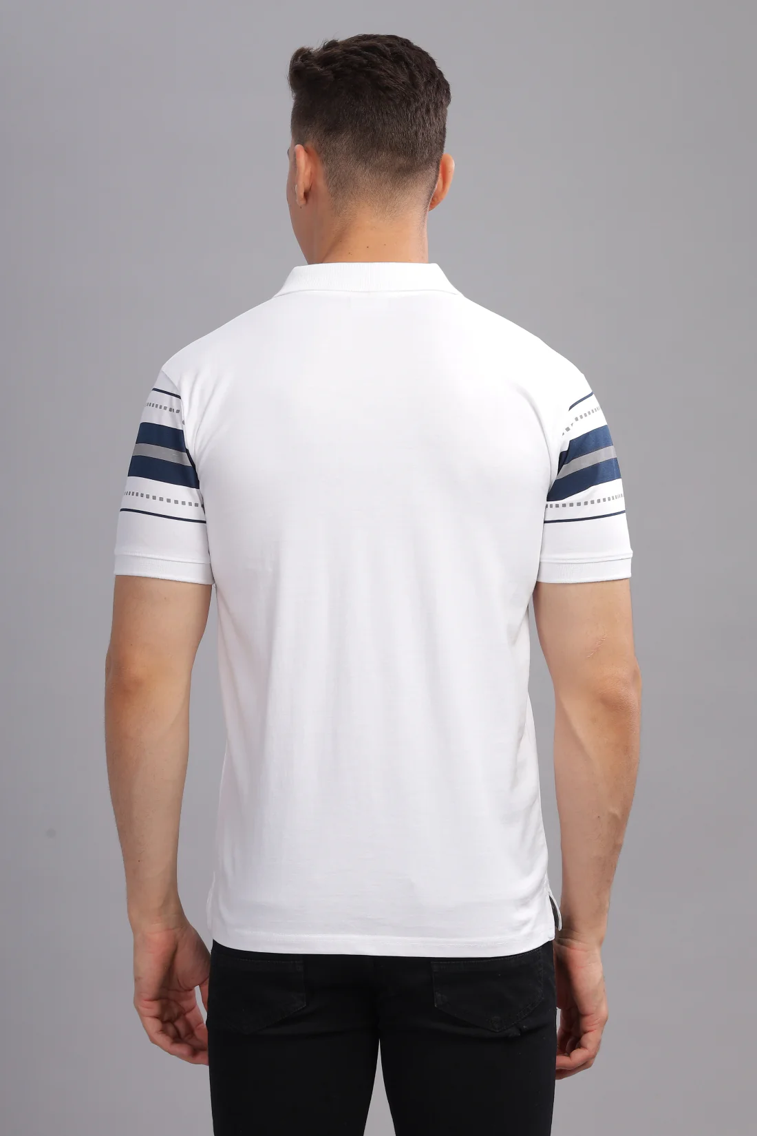 Men White Regular Fit Polo T-Shirt - Image 3