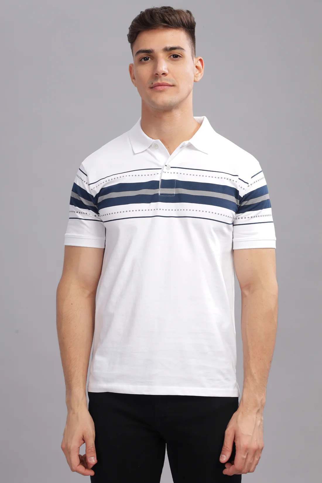 Men White Regular Fit Polo T-Shirt - Image 7
