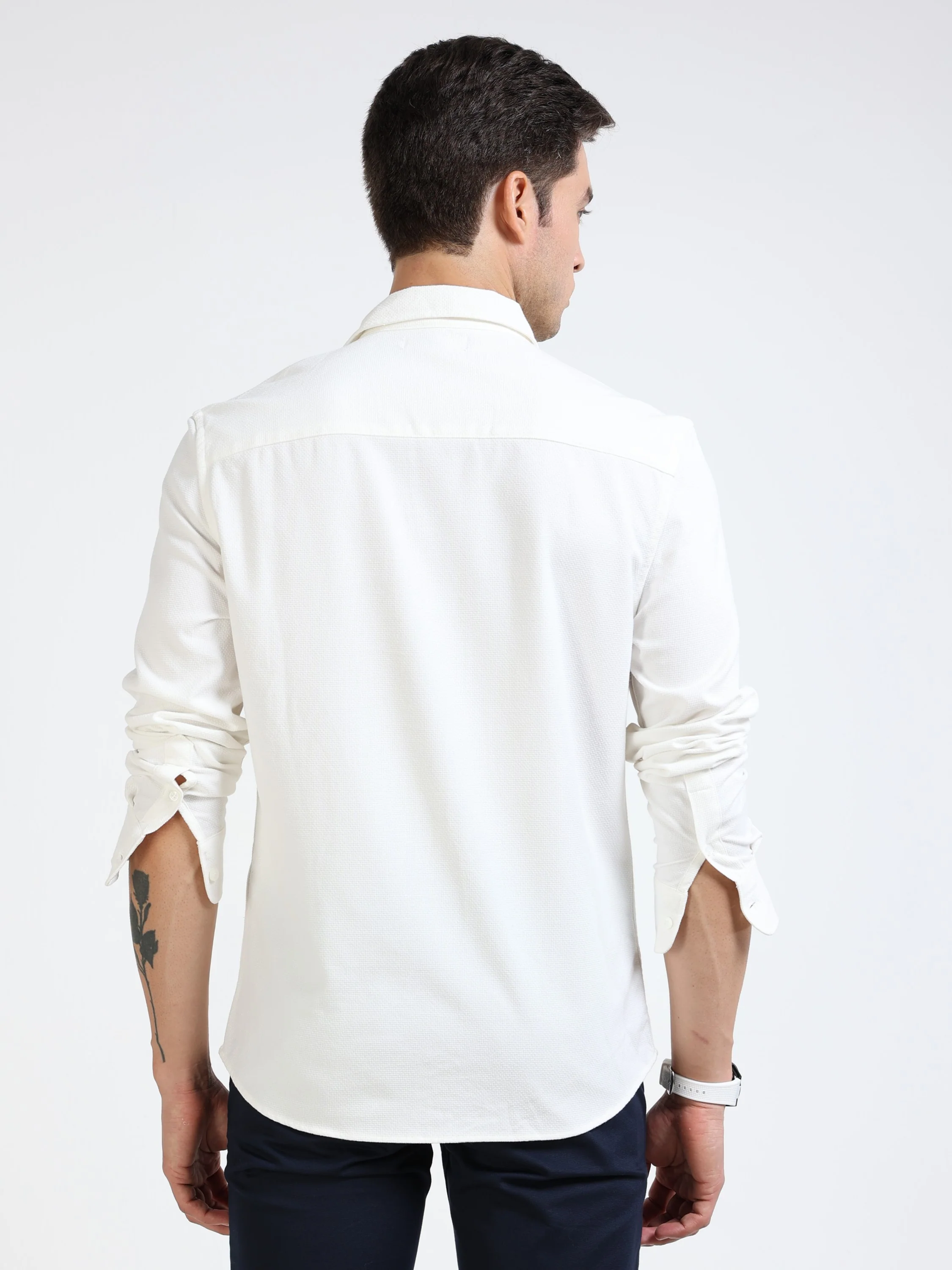Men White Regular Fit Shirt - Image 4