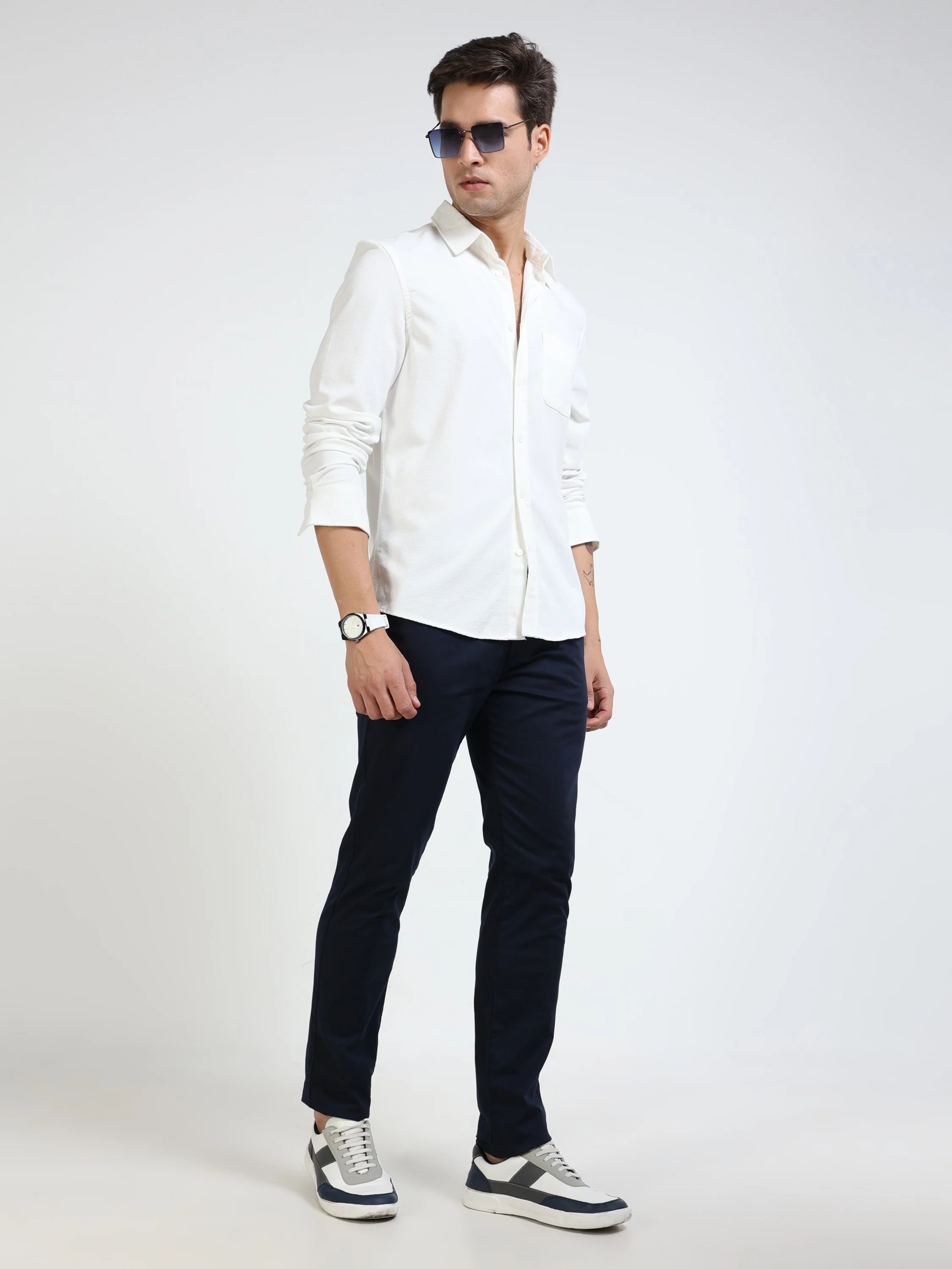 Men White Regular Fit Shirt - Image 6