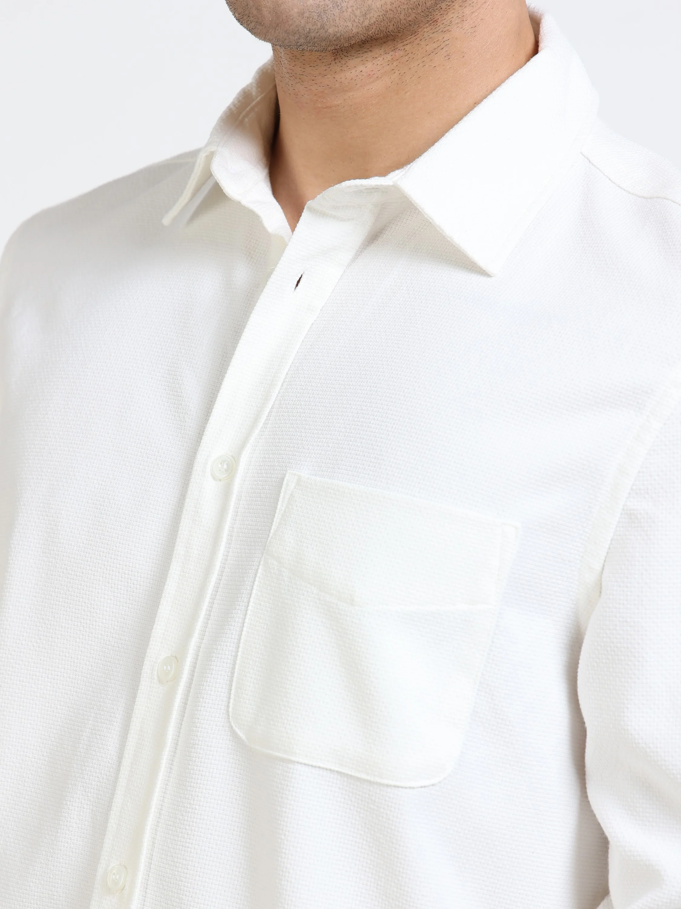 Men White Regular Fit Shirt - Image 7