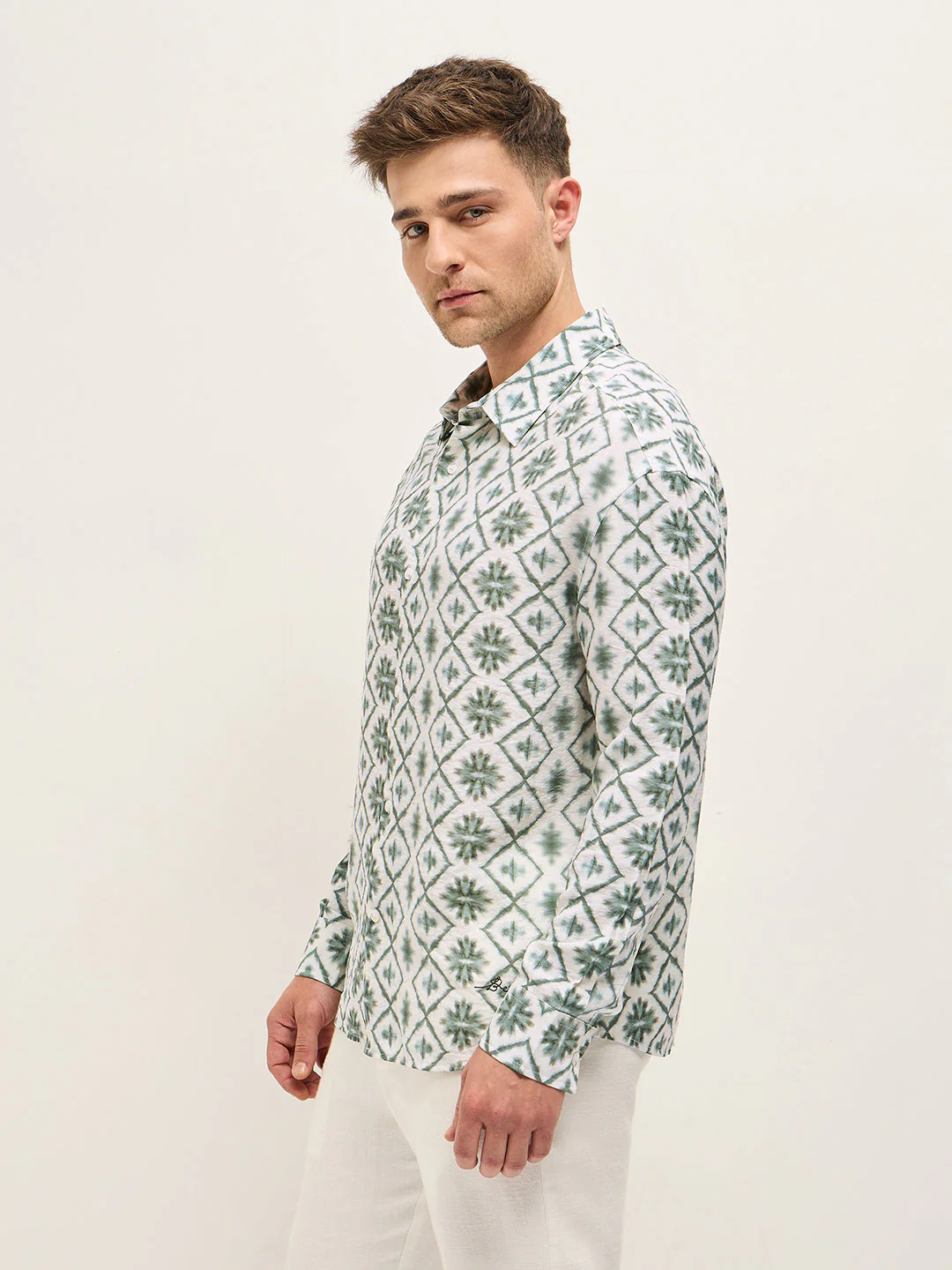 Men White Relax Fit Overshirt - Image 3