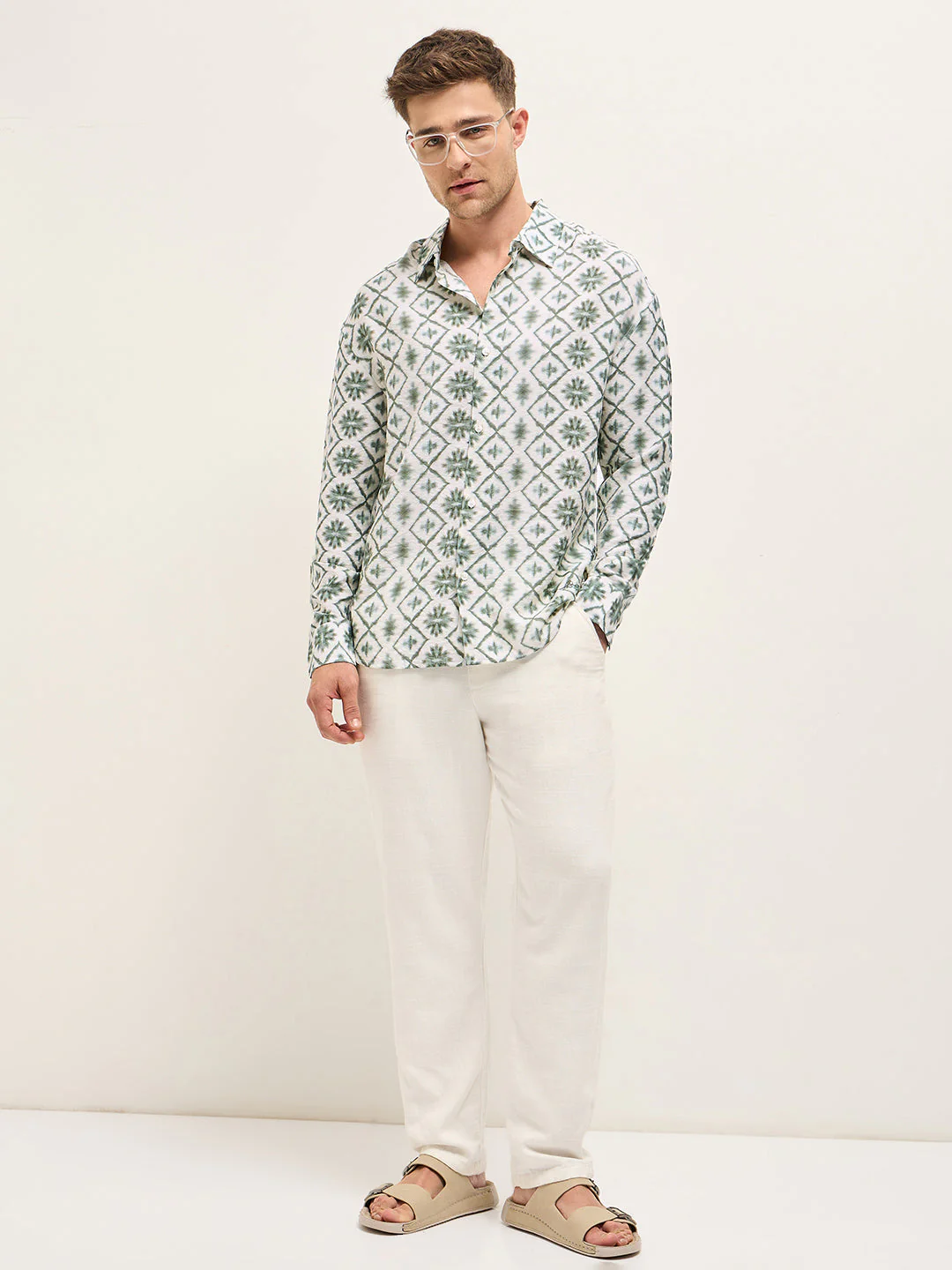 Men White Relax Fit Overshirt - Image 4