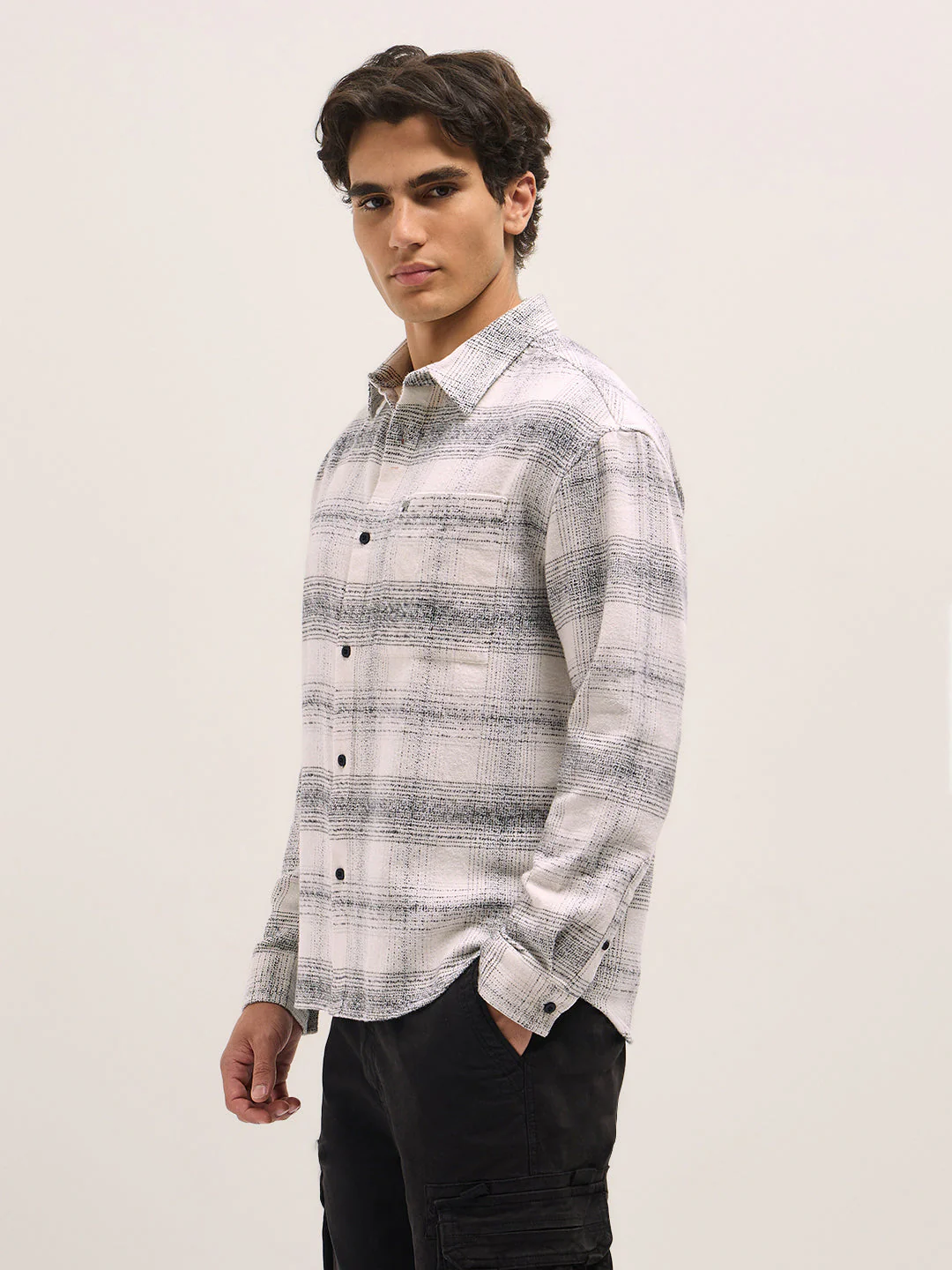 Men White Relax Fit Overshirt - Image 3