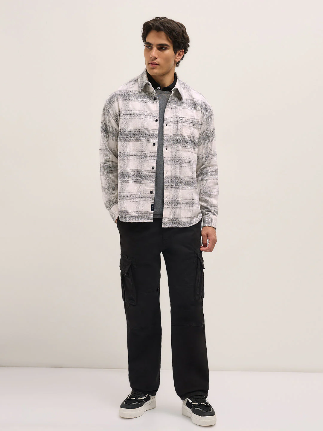 Men White Relax Fit Overshirt - Image 4