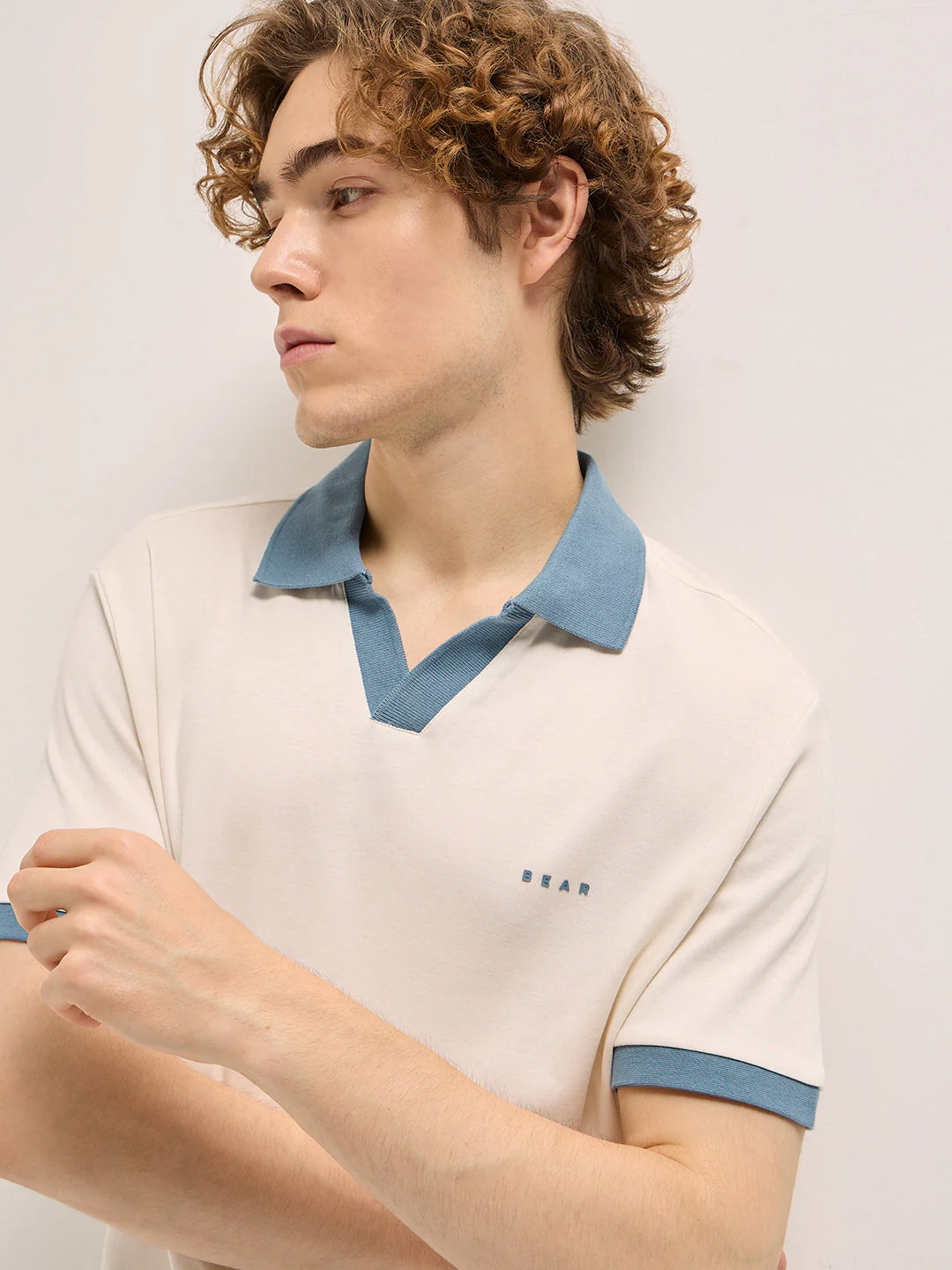Men White Relax Fit Polo T-shirt - Image 5