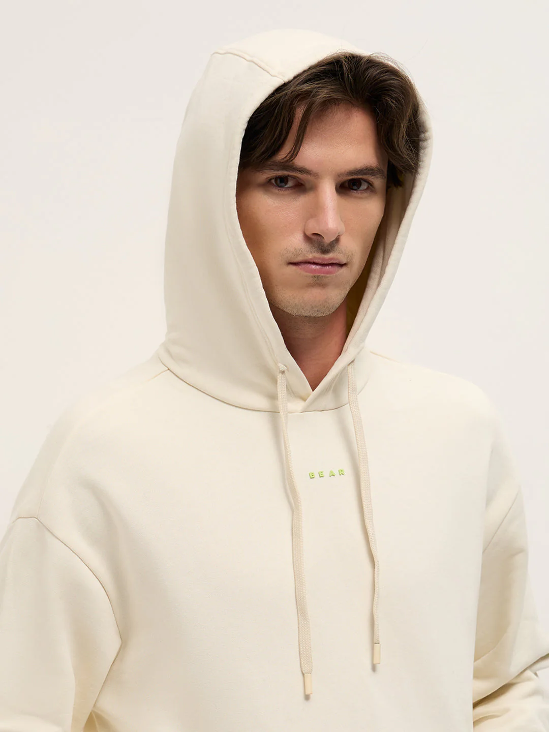 Men White Relaxed Fit Hoodie - Image 6