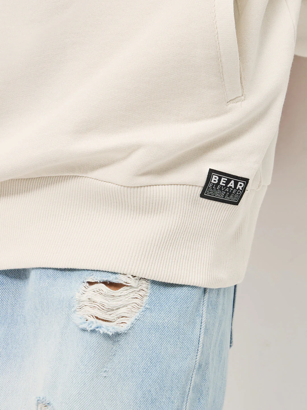 Men White Relaxed Fit Hoodie - Image 6