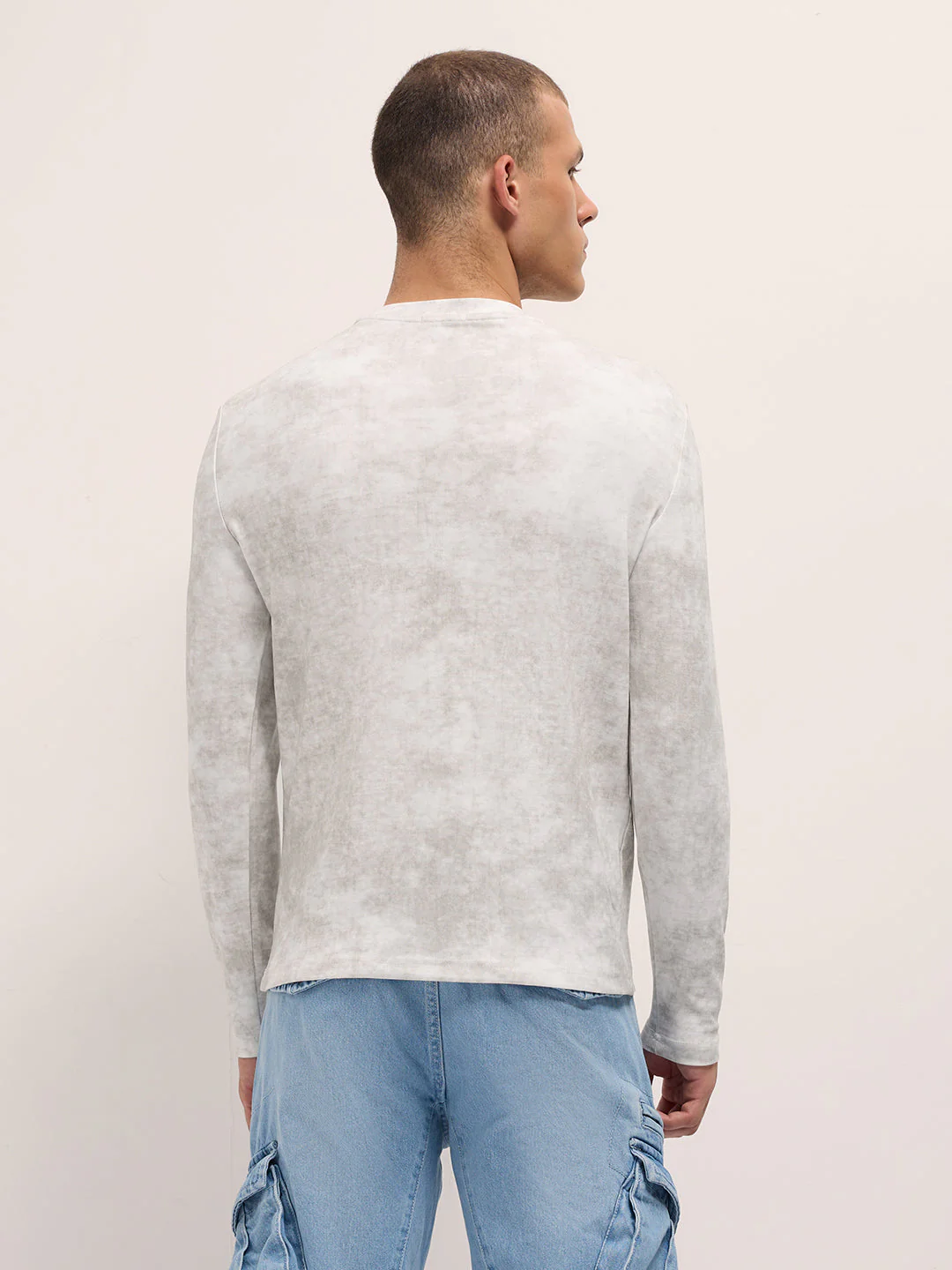 Men White Slim Fit Crew Neck T-Shirt - Image 2