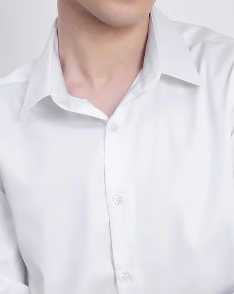 Men White Slim Fit Shirt - Image 4