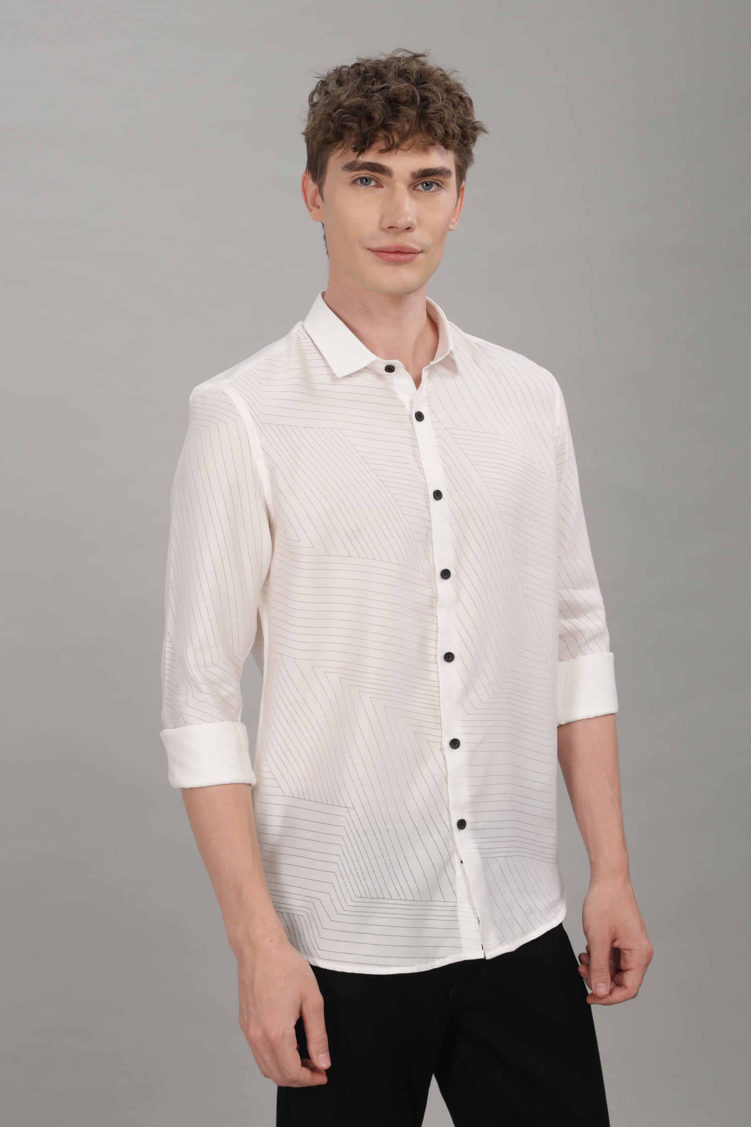Men White Slim Fit Shirt - Image 5
