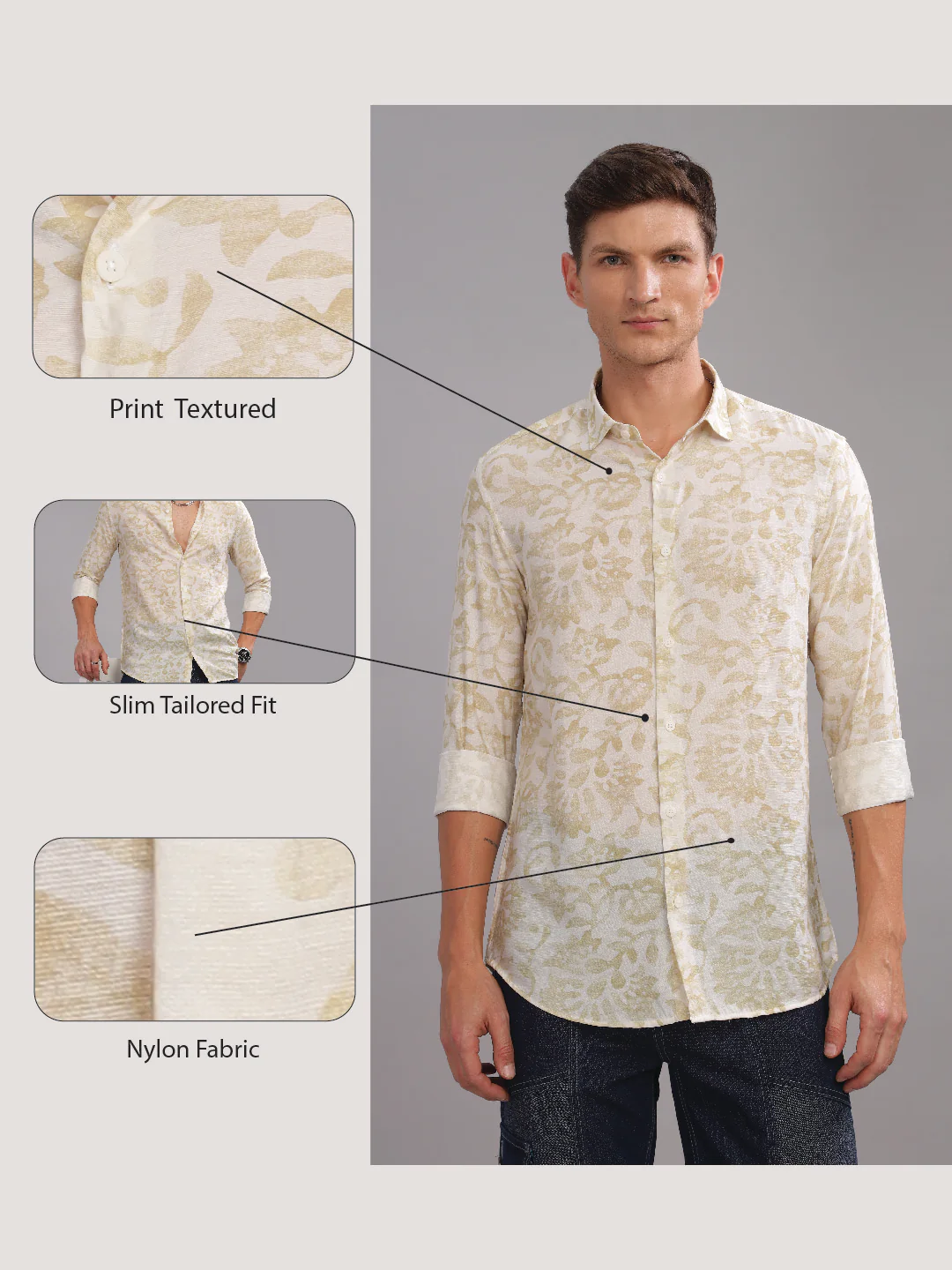 Men White Slim Fit Shirt - Image 5