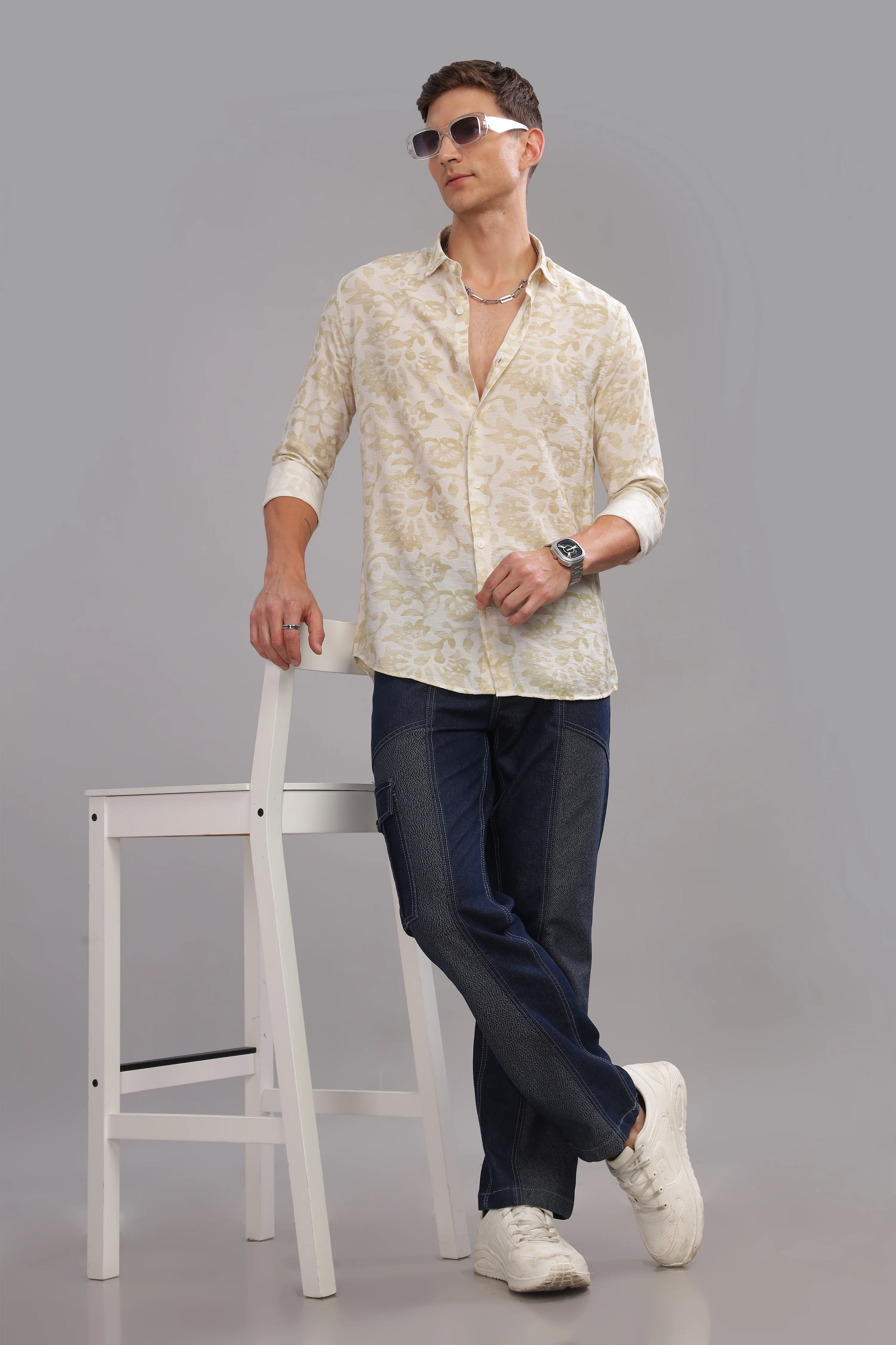Men White Slim Fit Shirt - Image 6