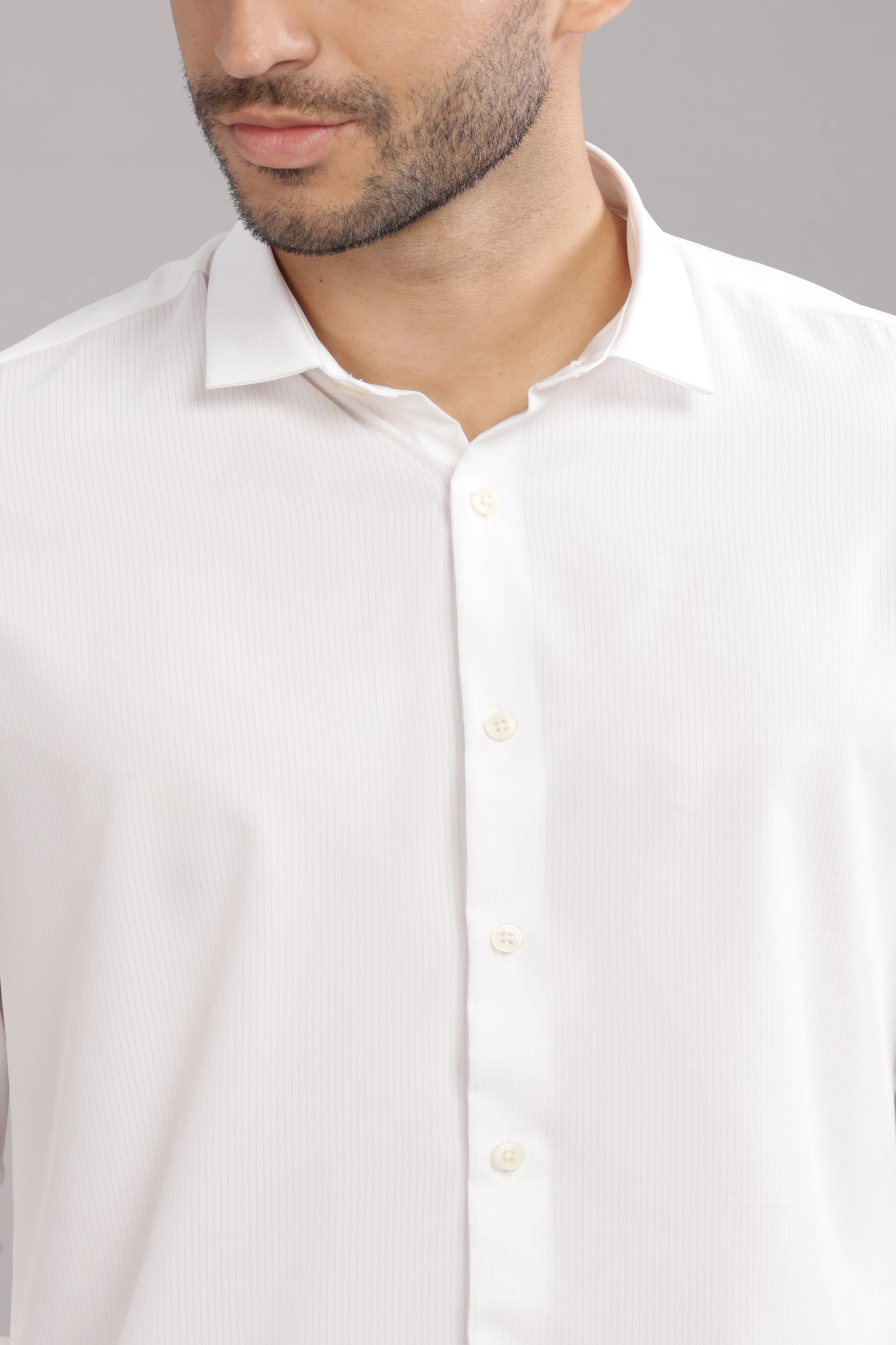 Men White Slim Fit Shirt - Image 6
