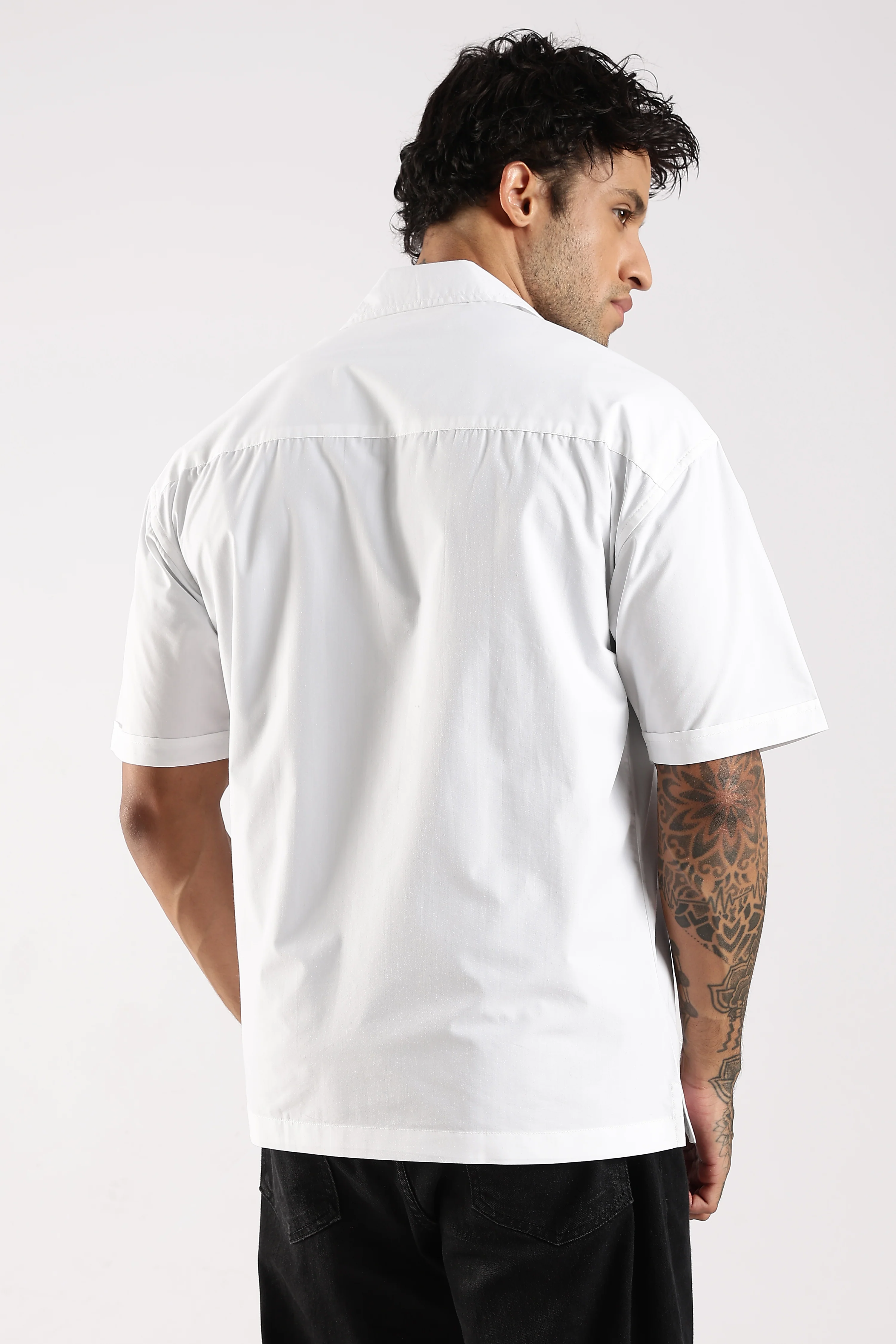 Men White Slim Fit Shirt - Image 2