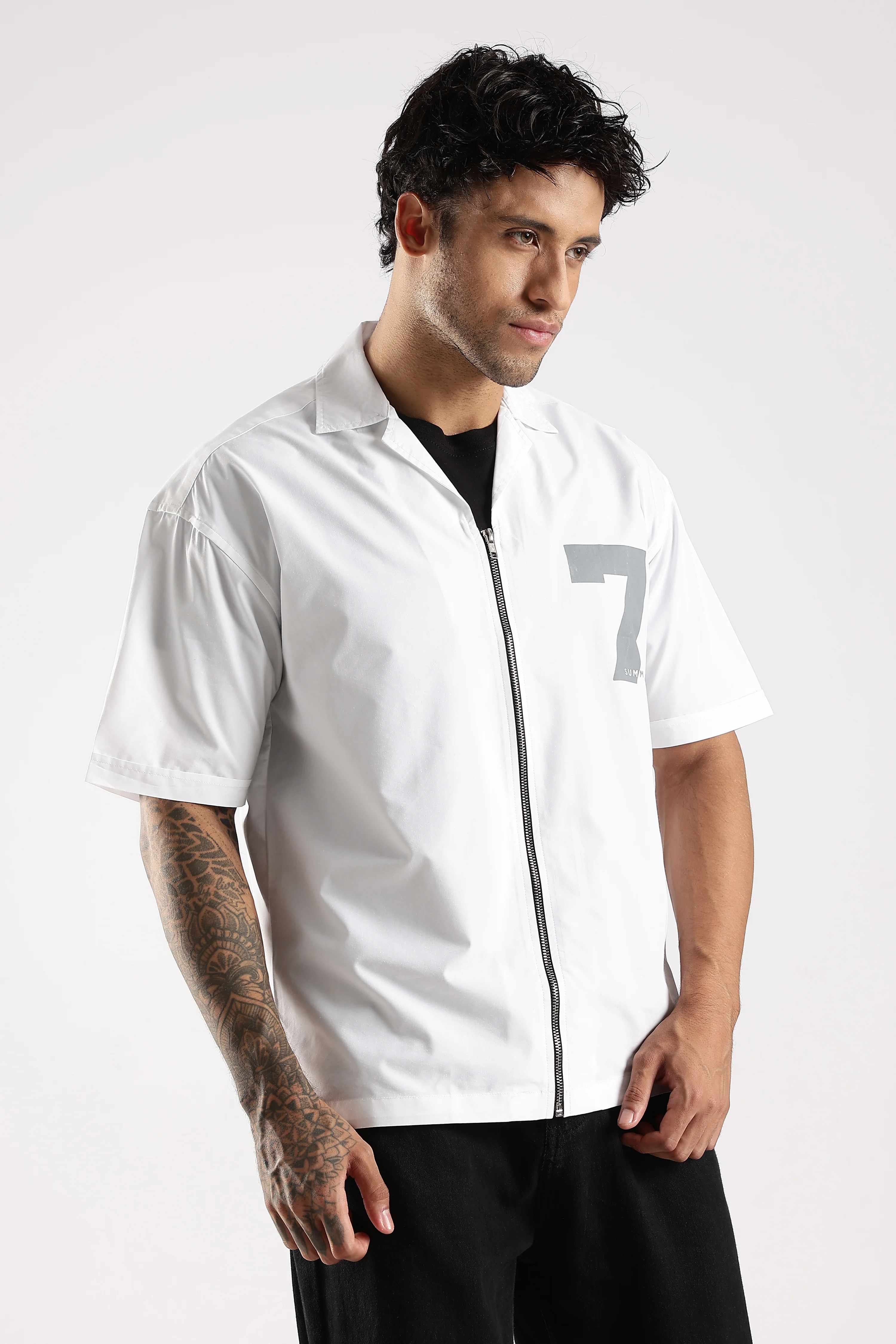 Men White Slim Fit Shirt - Image 3
