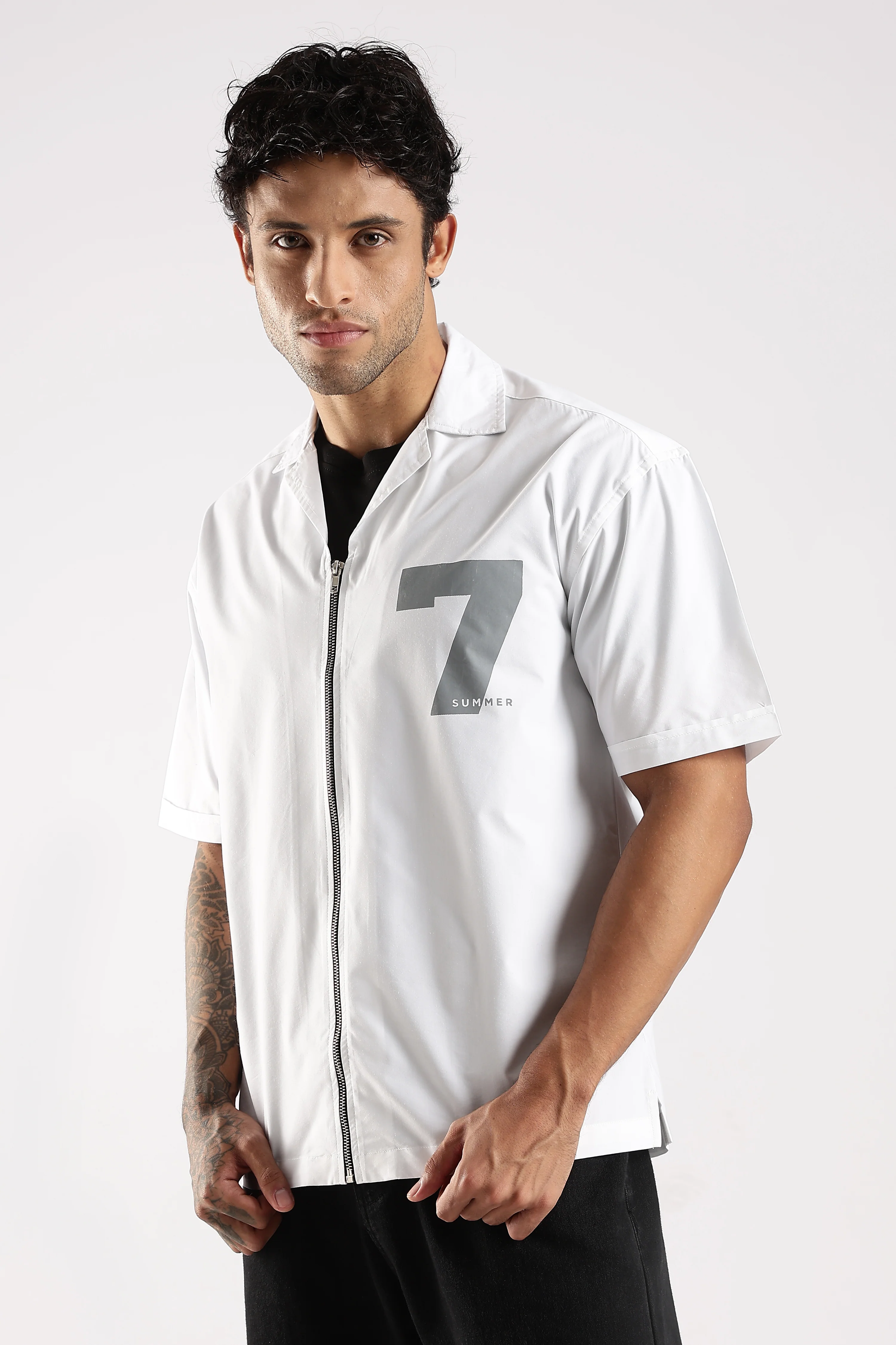 Men White Slim Fit Shirt - Image 4